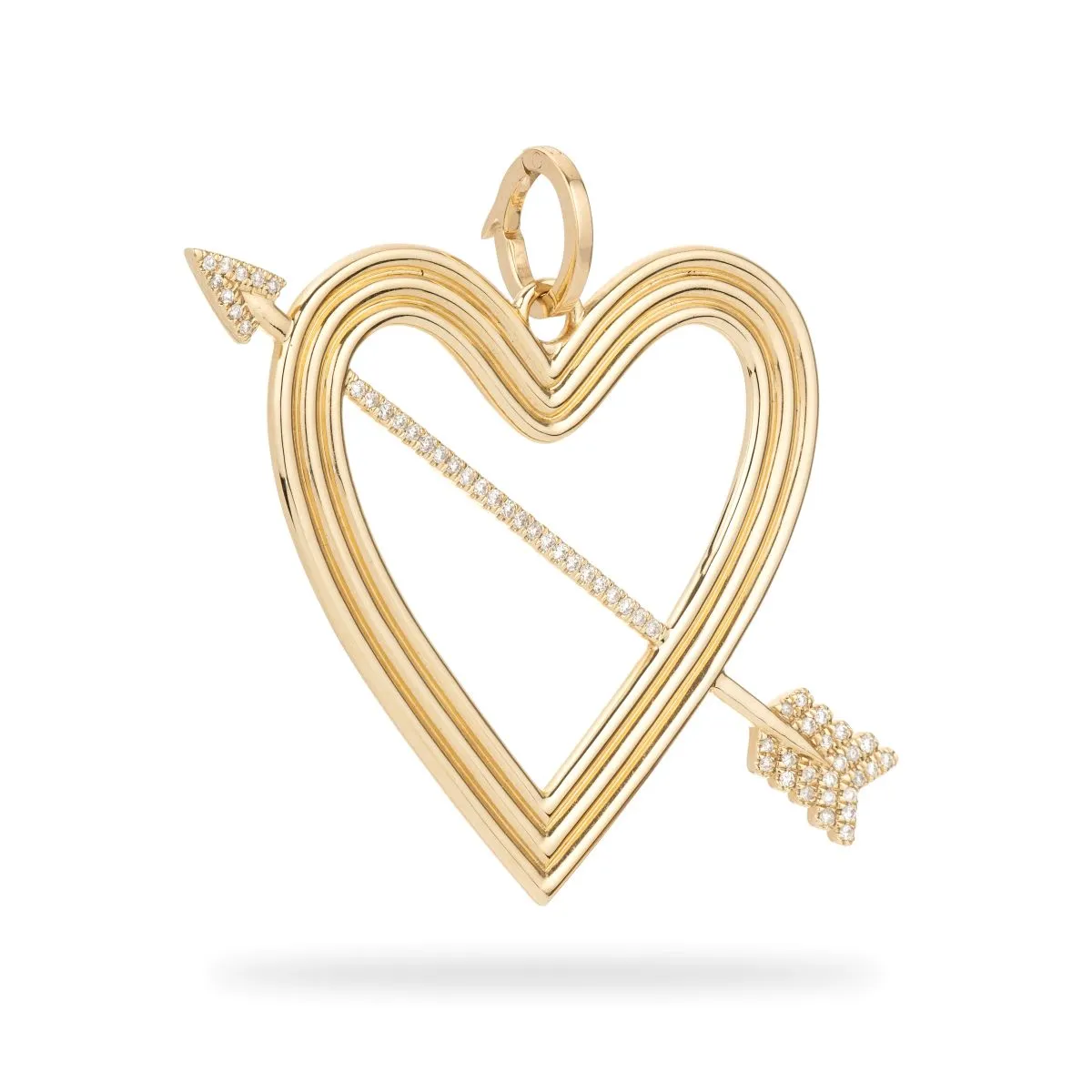 Groovy XL Pavé Heart + Arrow Hinged Charm sold by Adina Reyter product image thumbnail 3