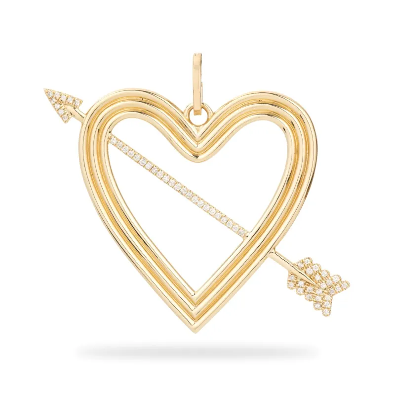 Groovy XL Pavé Heart + Arrow Hinged Charm sold by Adina Reyter