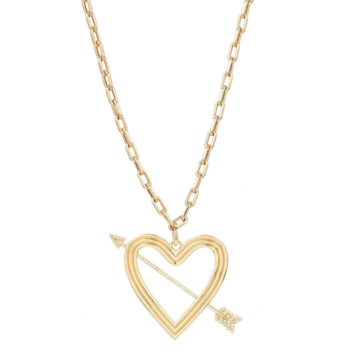 Groovy XL Pavé Heart + Arrow Hinged Charm sold by Adina Reyter product image thumbnail 4