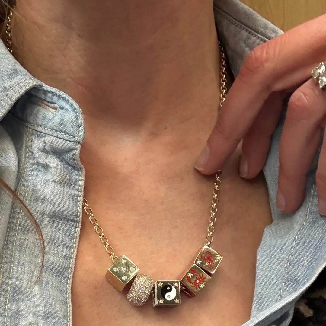 Zodiac Ceramic + Diamond Sagittarius Block Big Bead sold by Adina Reyter product image thumbnail 3