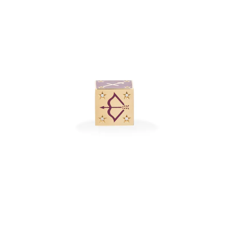 Zodiac Ceramic + Diamond Sagittarius Block Big Bead sold by Adina Reyter