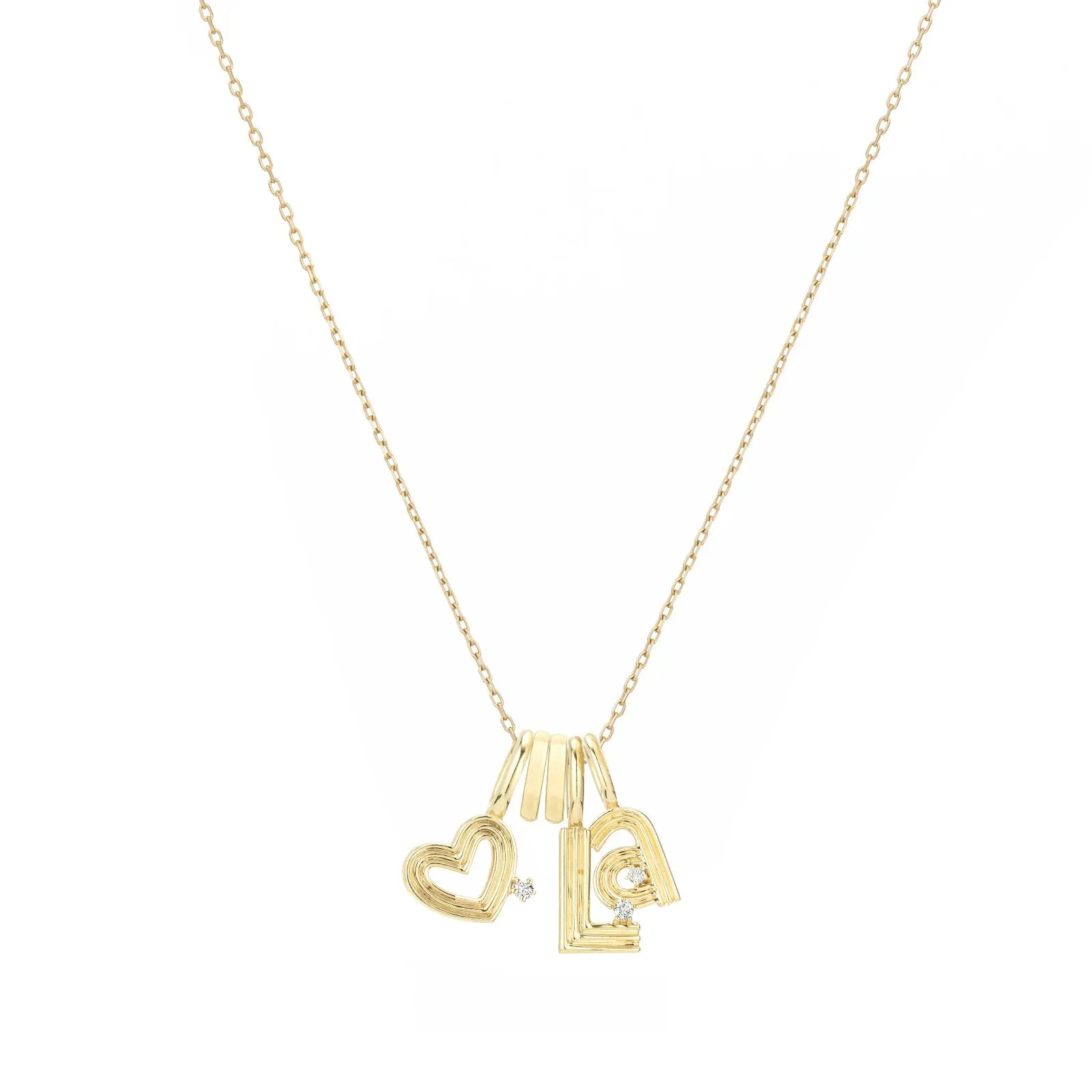 Mini Charm Groovy Diamond Heart LA Necklace sold by Adina Reyter