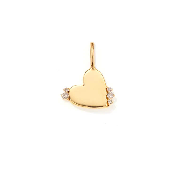 Diamond Heart Dog Tag Mini Charm sold by Adina Reyter