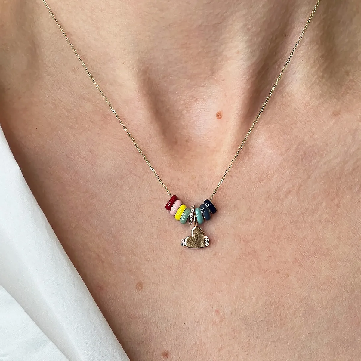 Diamond Heart Dog Tag Mini Charm sold by Adina Reyter product image thumbnail 2