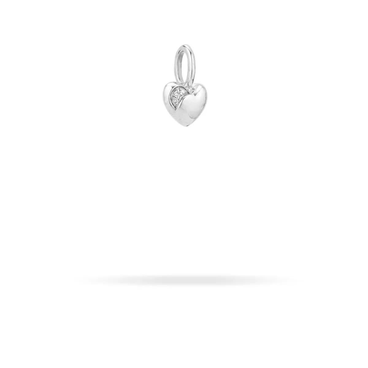 Diamond Puffy Heart Mini Charm in Sterling Silver sold by Adina Reyter product image thumbnail 4