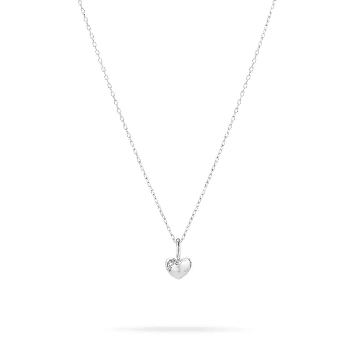 Diamond Puffy Heart Mini Charm in Sterling Silver sold by Adina Reyter product image thumbnail 3