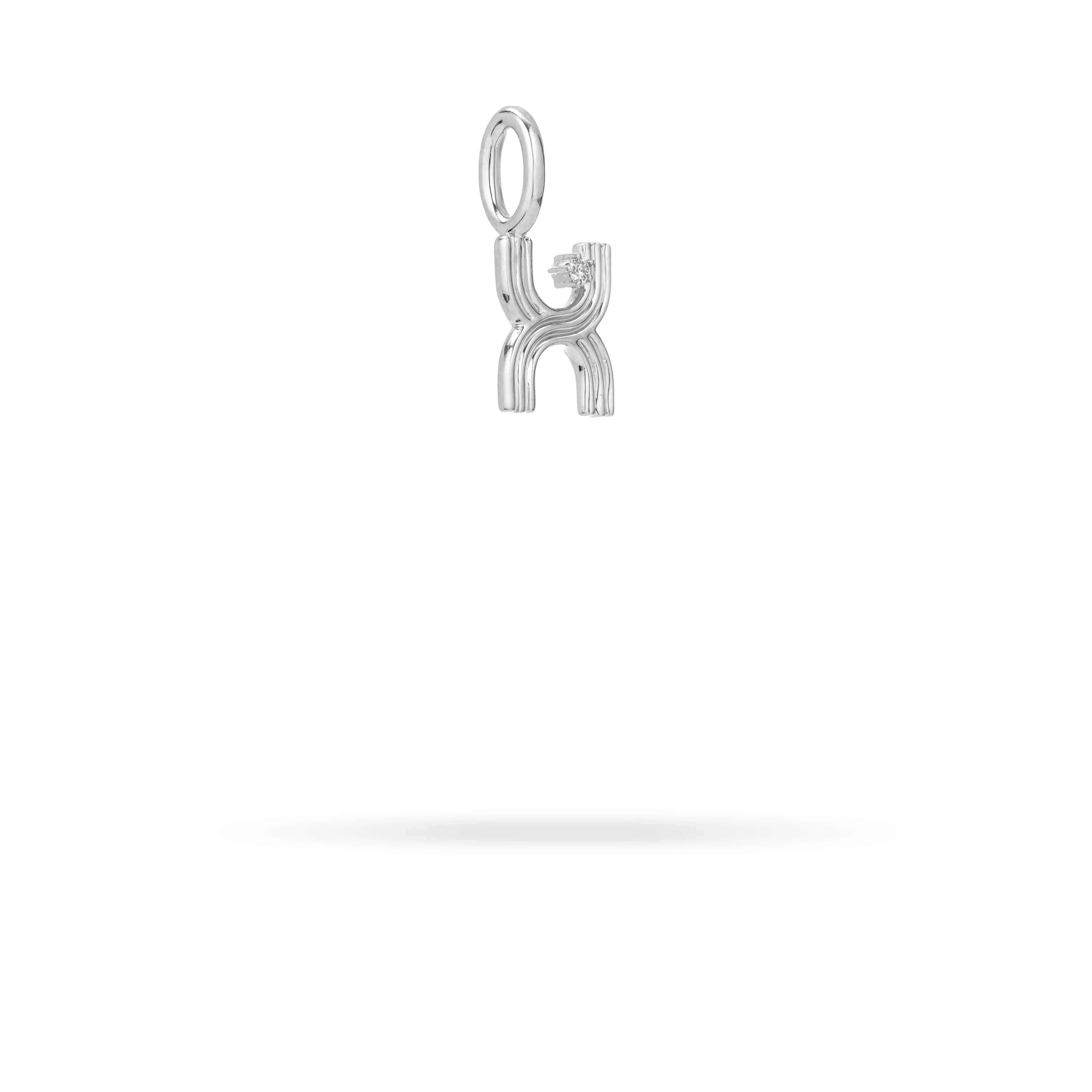Groovy Diamond Initial Mini Charm X in Sterling Silver sold by Adina Reyter product image thumbnail 2