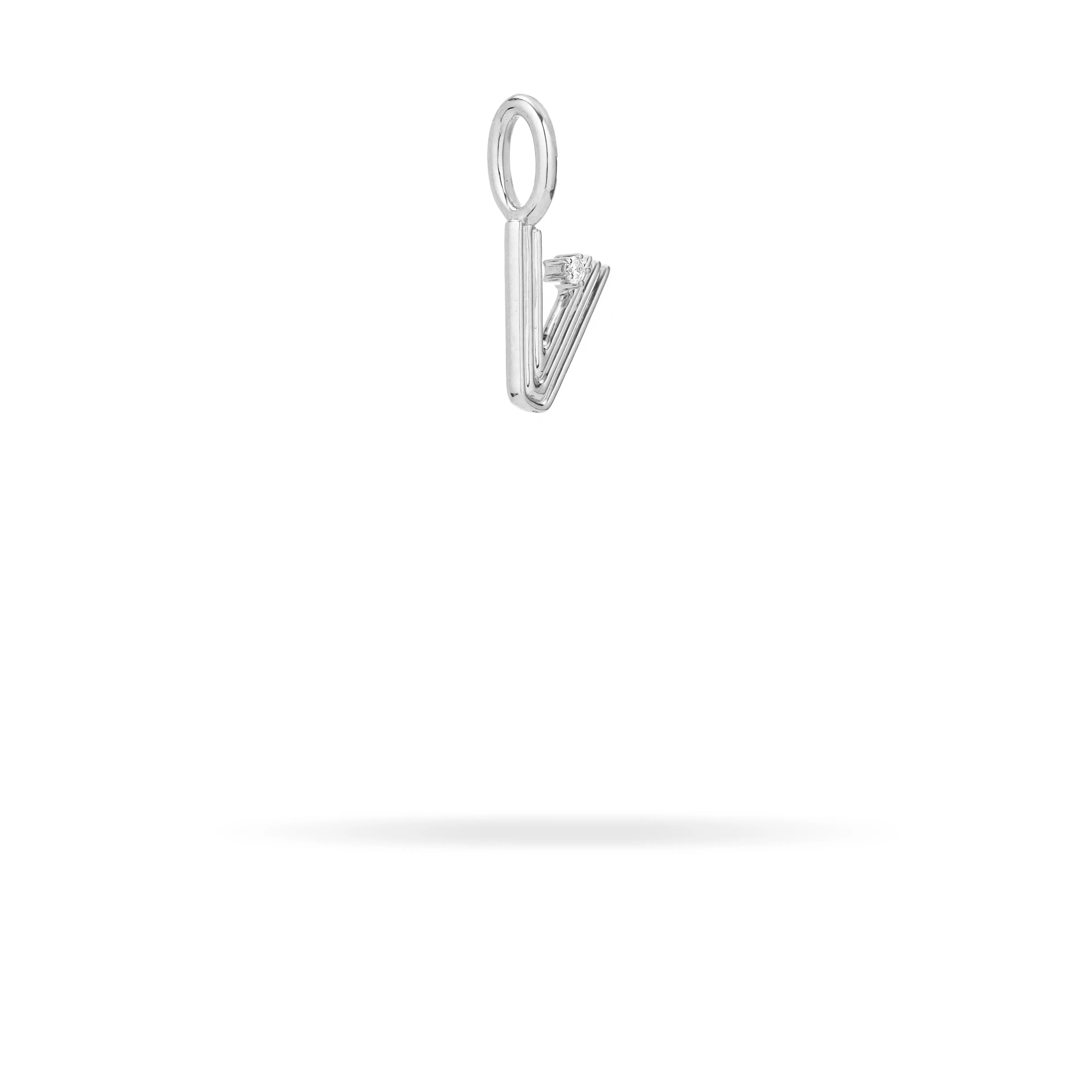 Groovy Diamond Initial Mini Charm V in Sterling Silver sold by Adina Reyter product image thumbnail 2