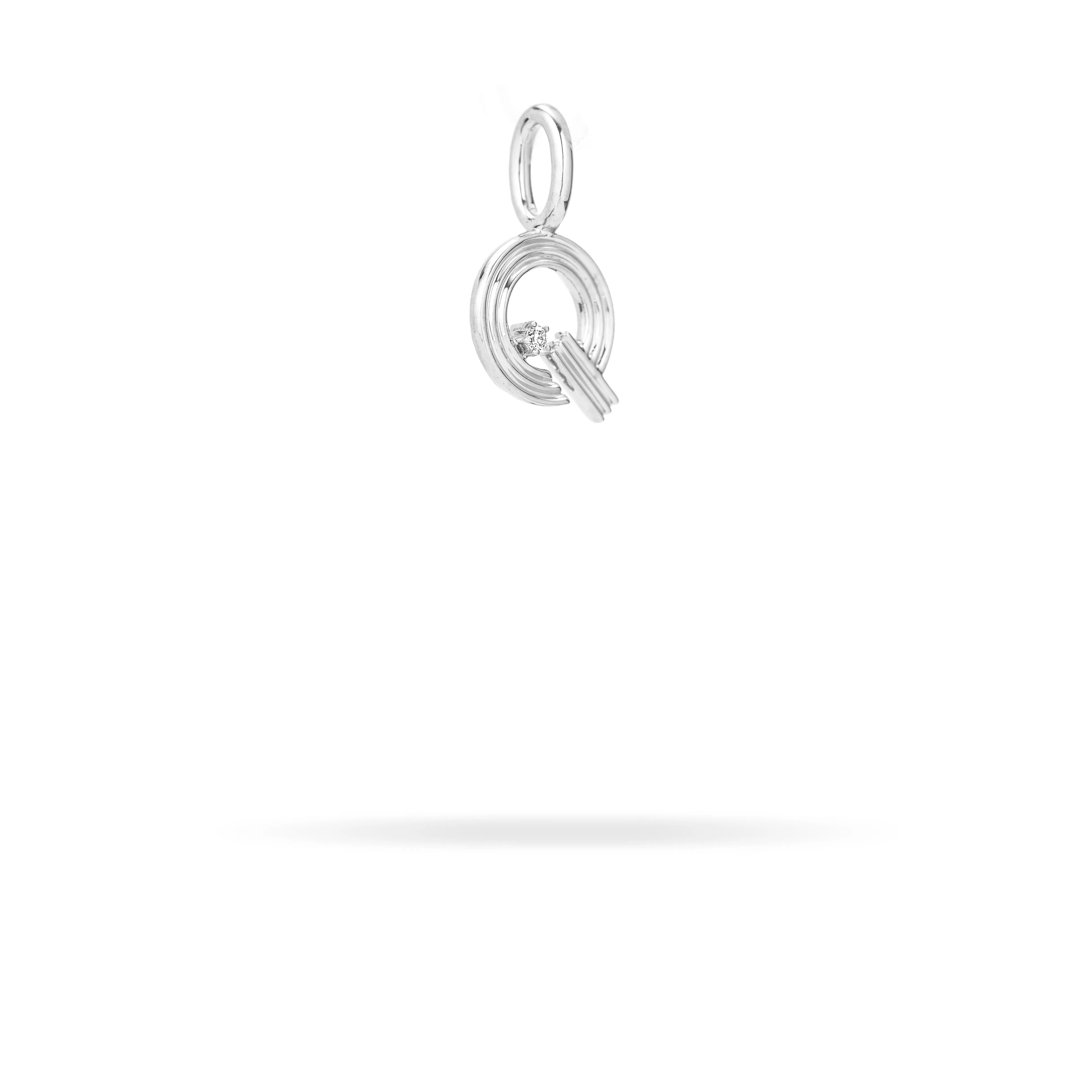 Groovy Diamond Initial Mini Charm Q in Sterling Silver sold by Adina Reyter product image thumbnail 2