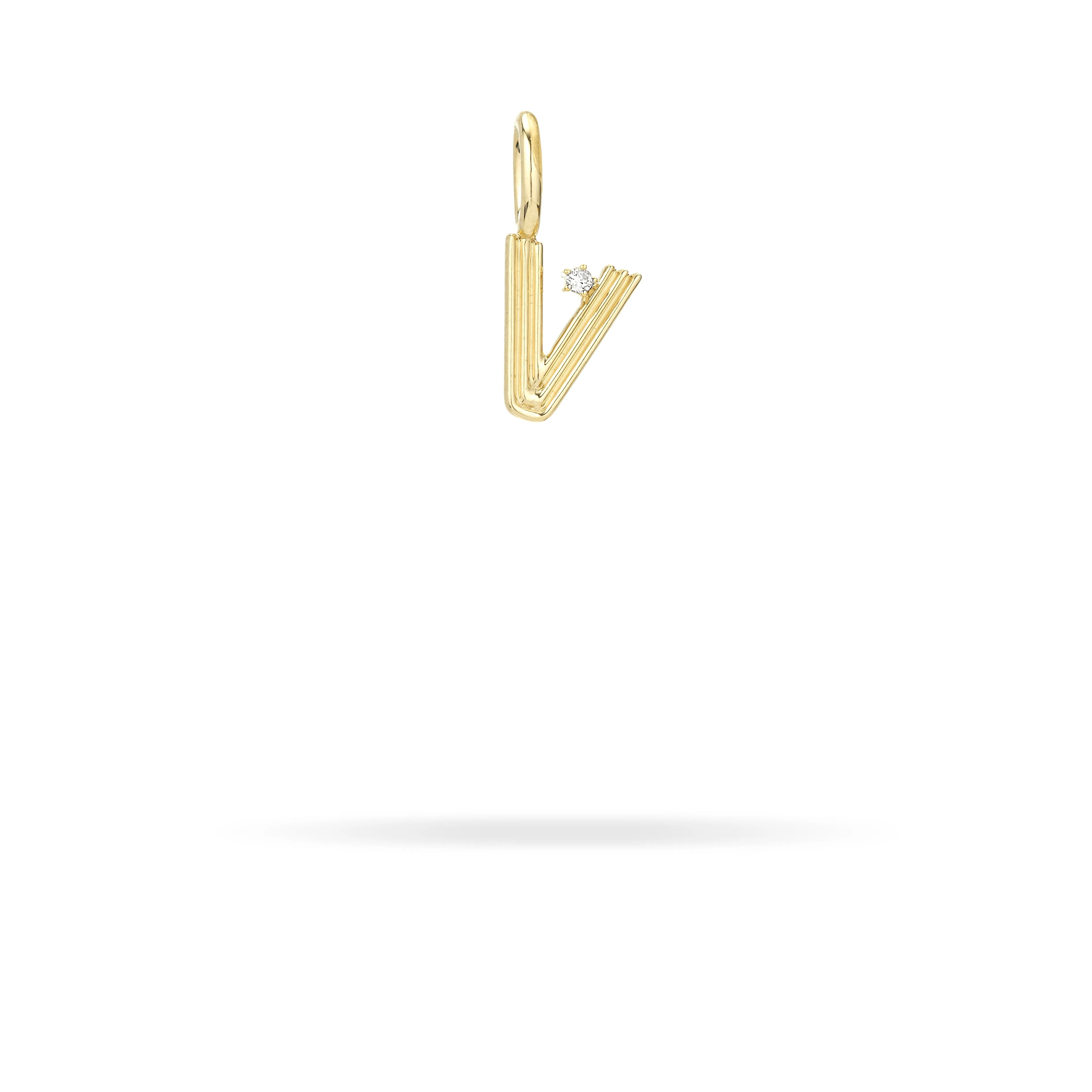 Groovy Diamond Initial Mini Charm V sold by Adina Reyter