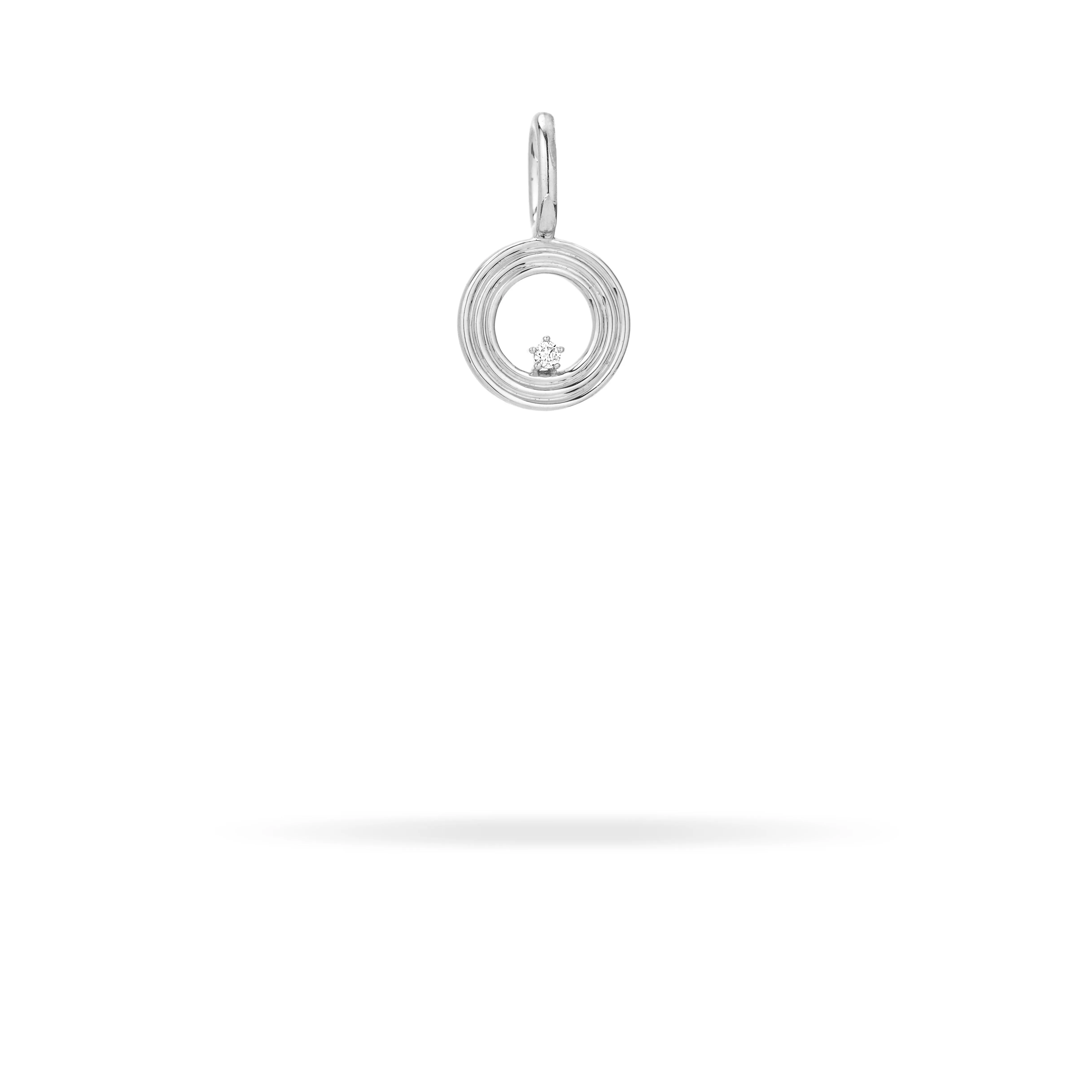 Groovy Diamond Initial Mini Charm O in Sterling Silver sold by Adina Reyter