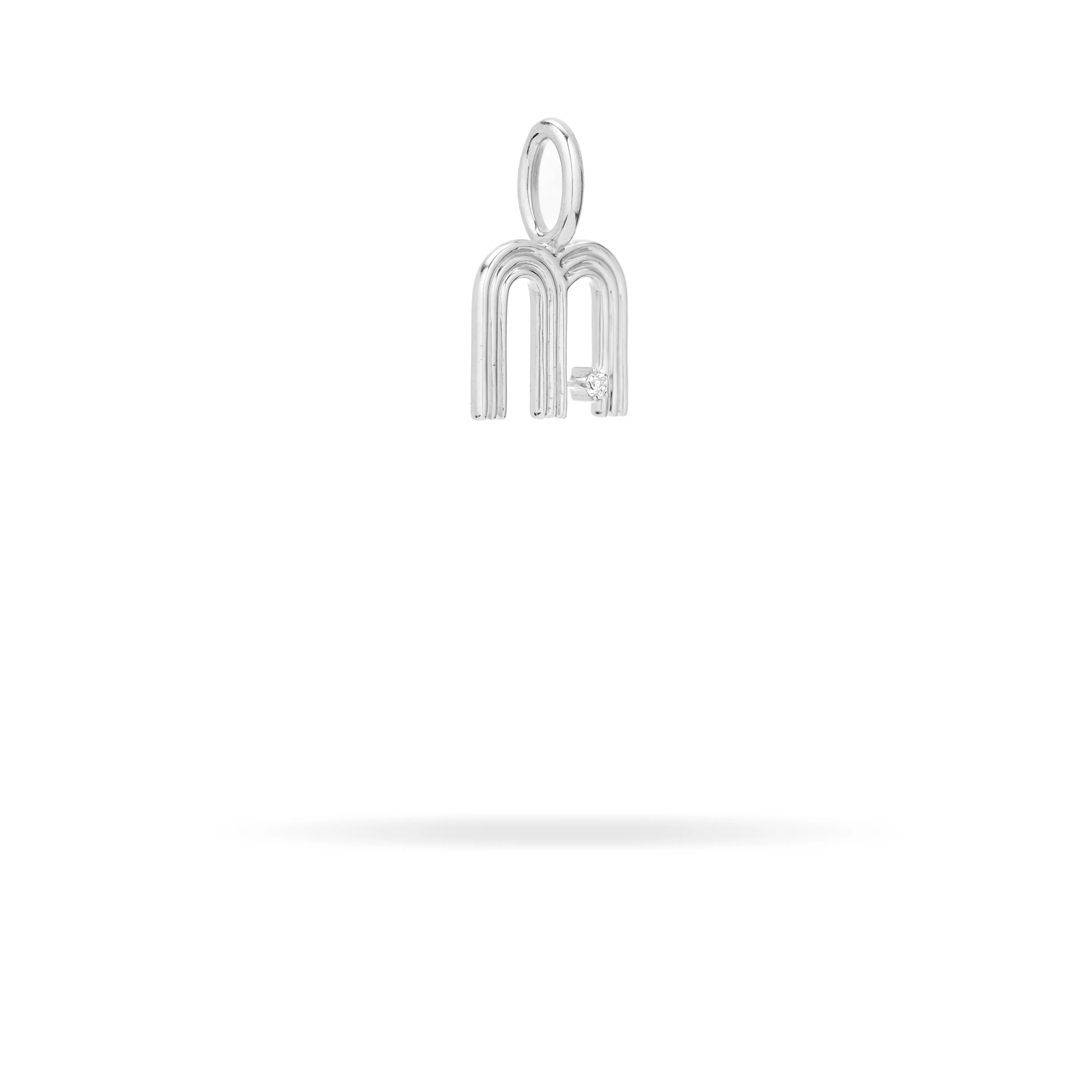 Groovy Diamond Initial Mini Charm M in Sterling Silver sold by Adina Reyter product image thumbnail 2