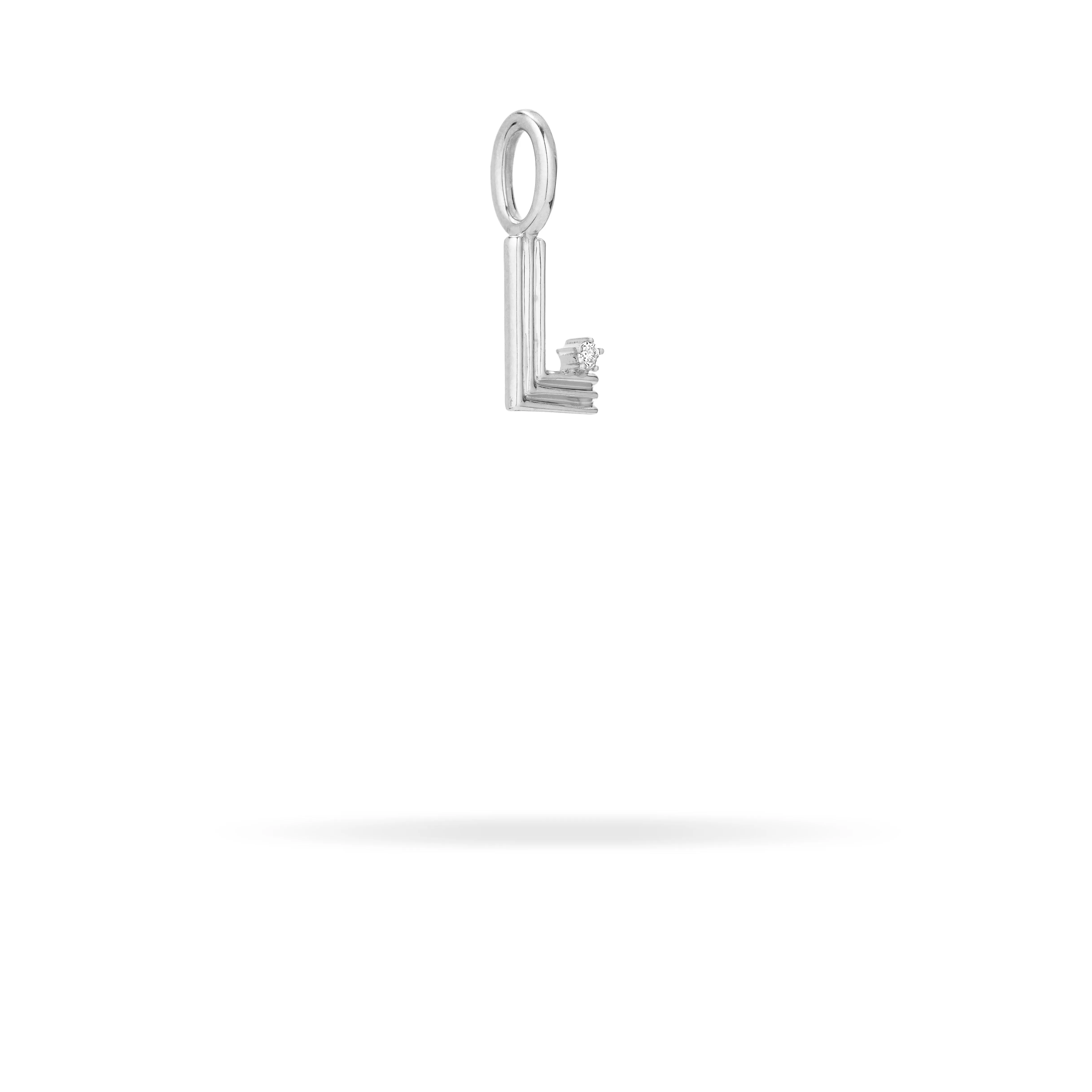 Groovy Diamond Initial Mini Charm L in Sterling Silver sold by Adina Reyter product image thumbnail 2