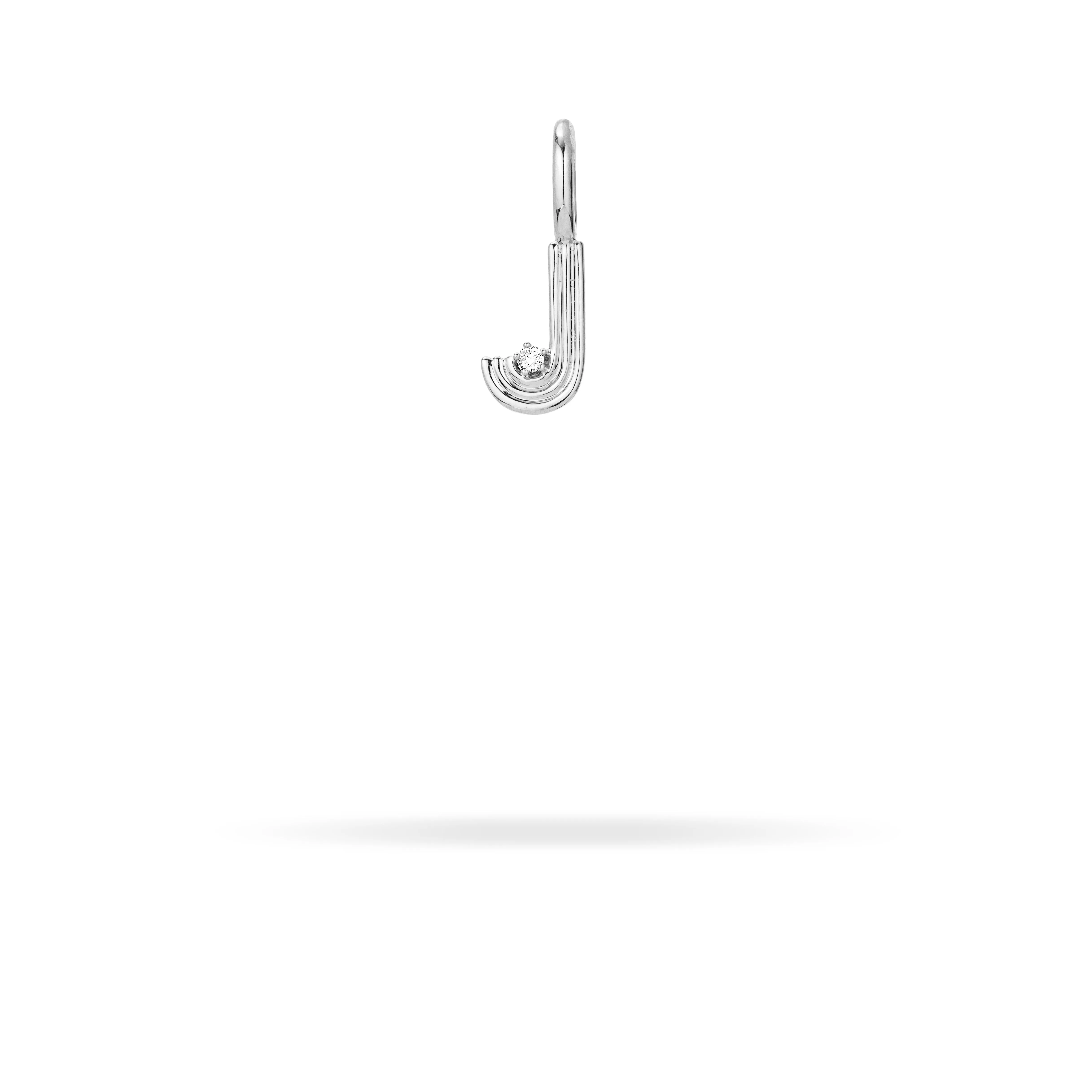 Groovy Diamond Initial Mini Charm J in Sterling Silver sold by Adina Reyter