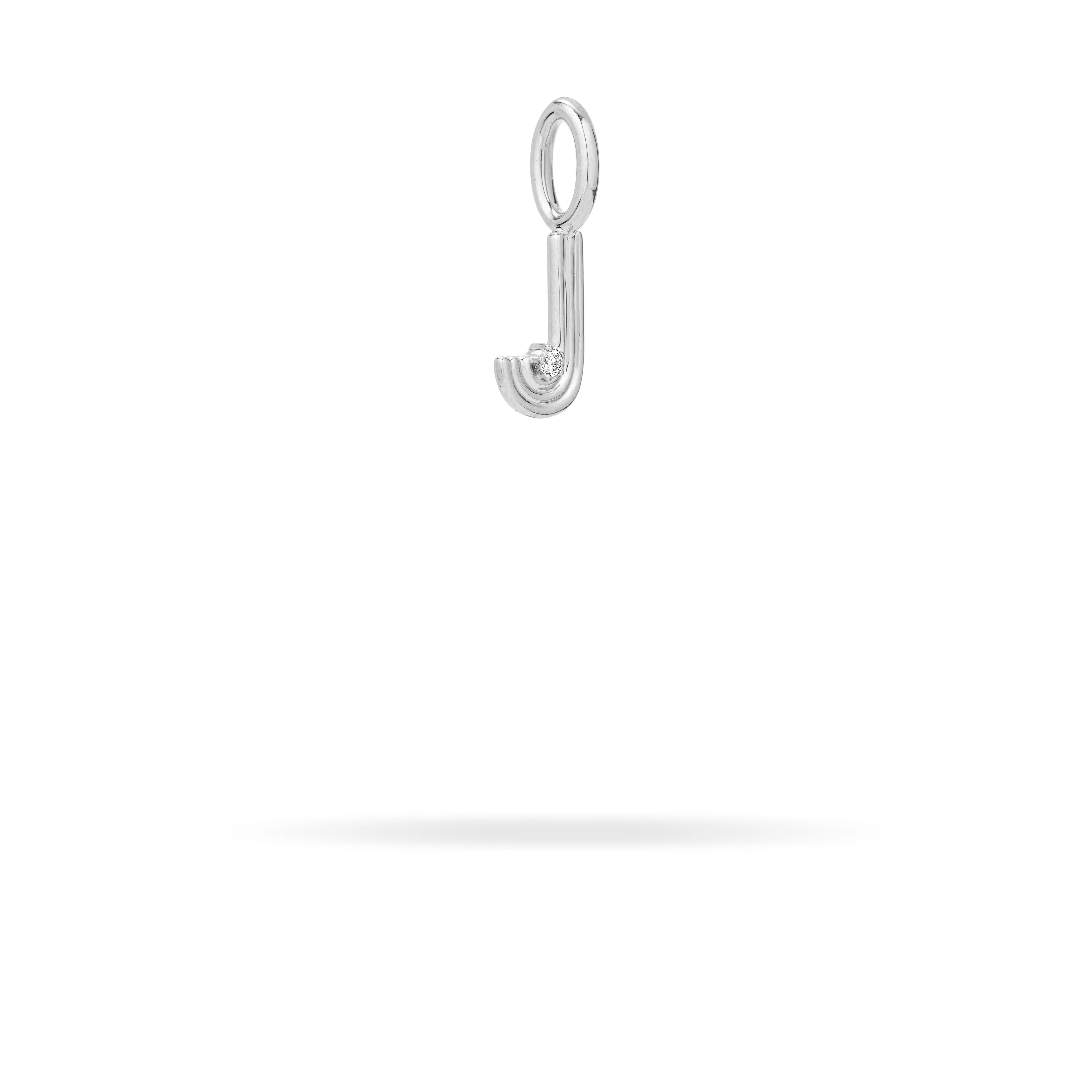 Groovy Diamond Initial Mini Charm J in Sterling Silver sold by Adina Reyter product image thumbnail 2