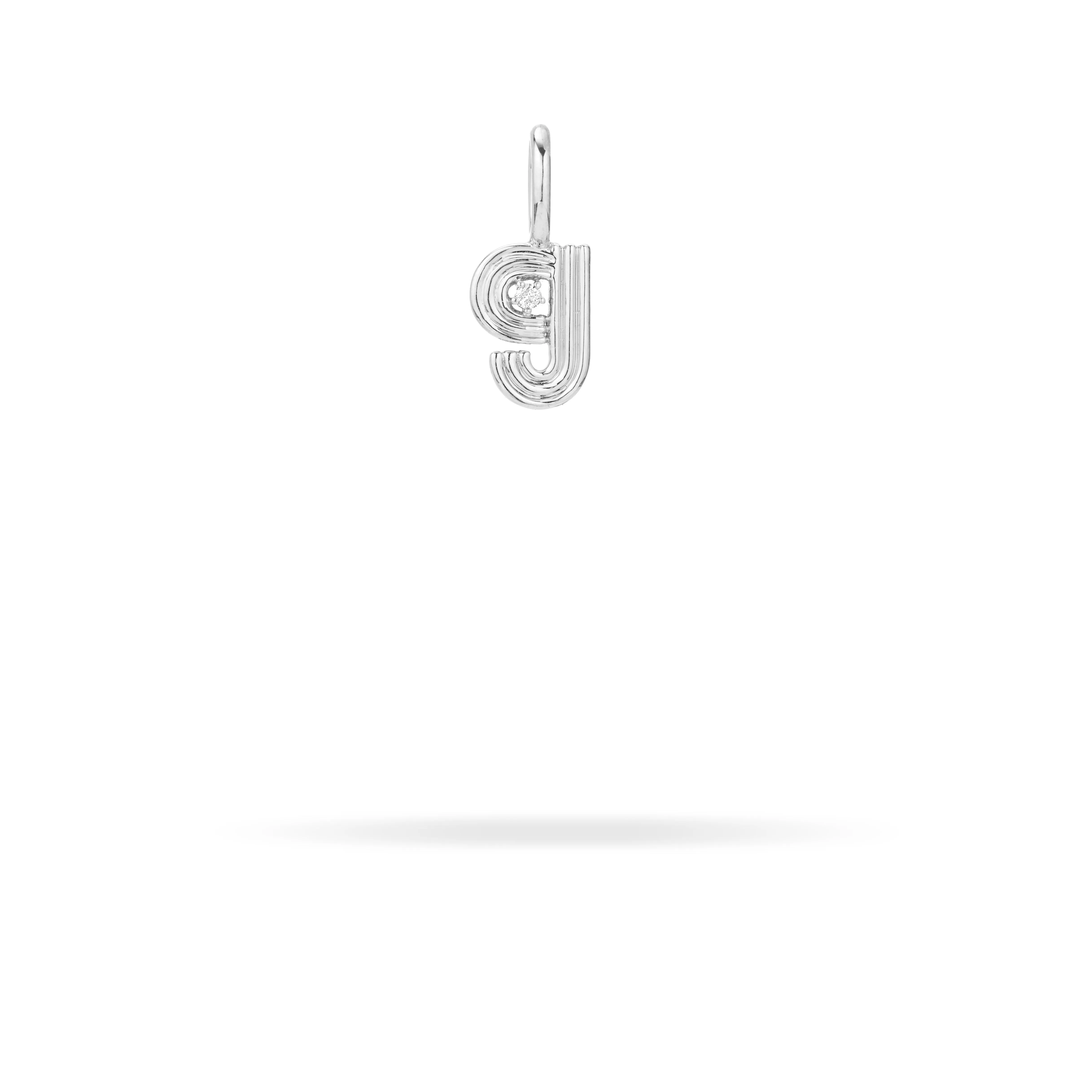 Groovy Diamond Initial Mini Charm G in Sterling Silver sold by Adina Reyter