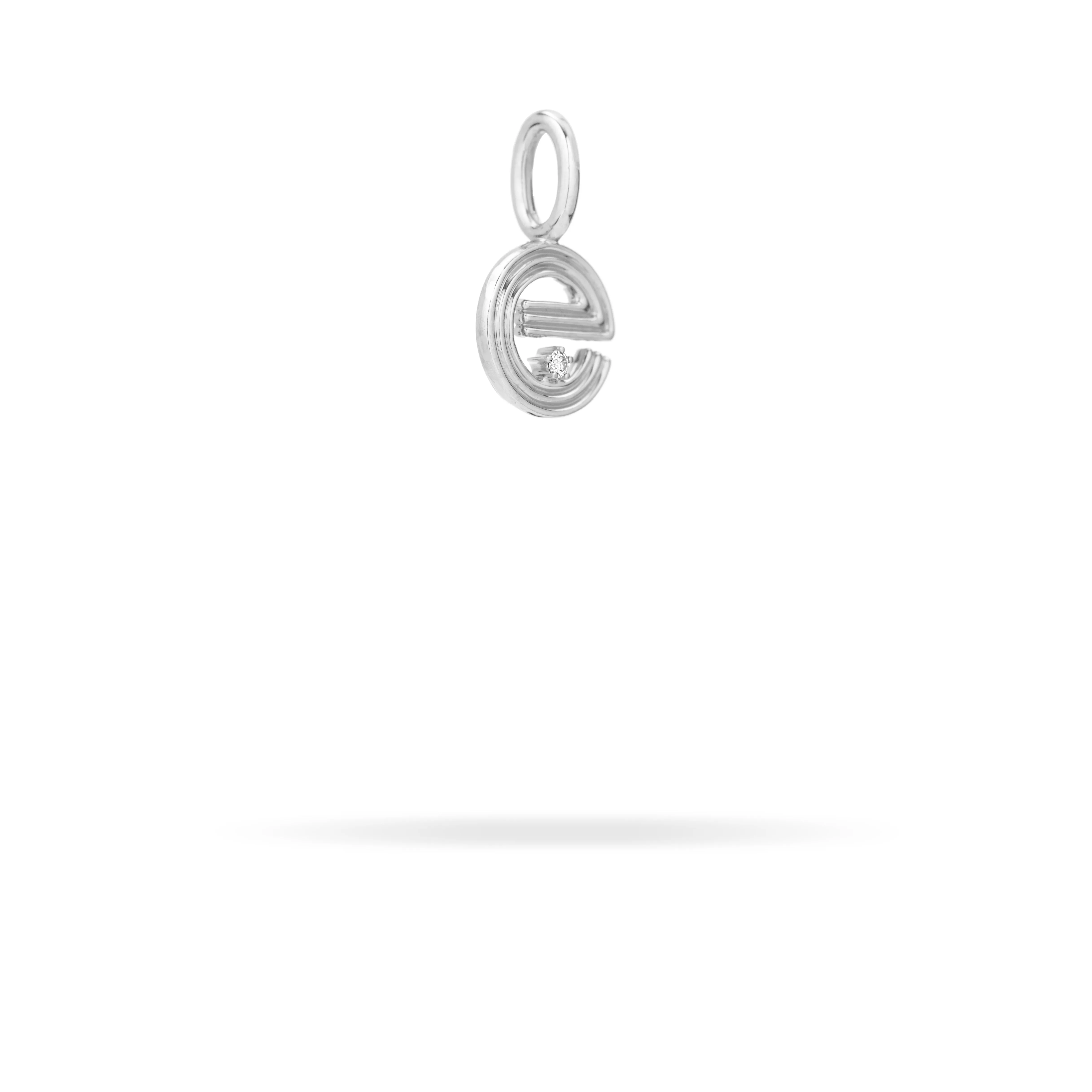 Groovy Diamond Initial Mini Charm E in Sterling Silver sold by Adina Reyter product image thumbnail 2