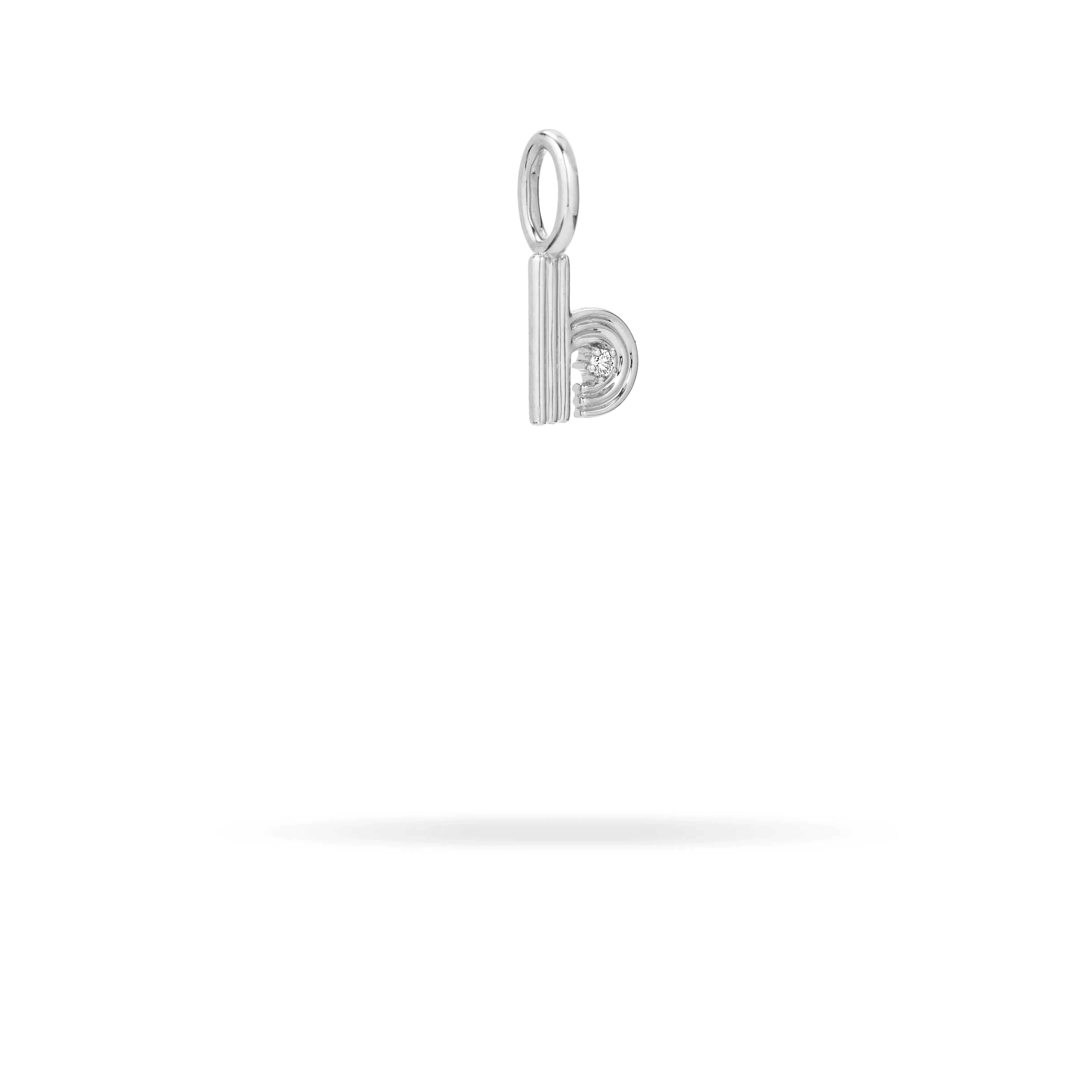 Groovy Diamond Initial Mini Charm B in Sterling Silver sold by Adina Reyter product image thumbnail 2