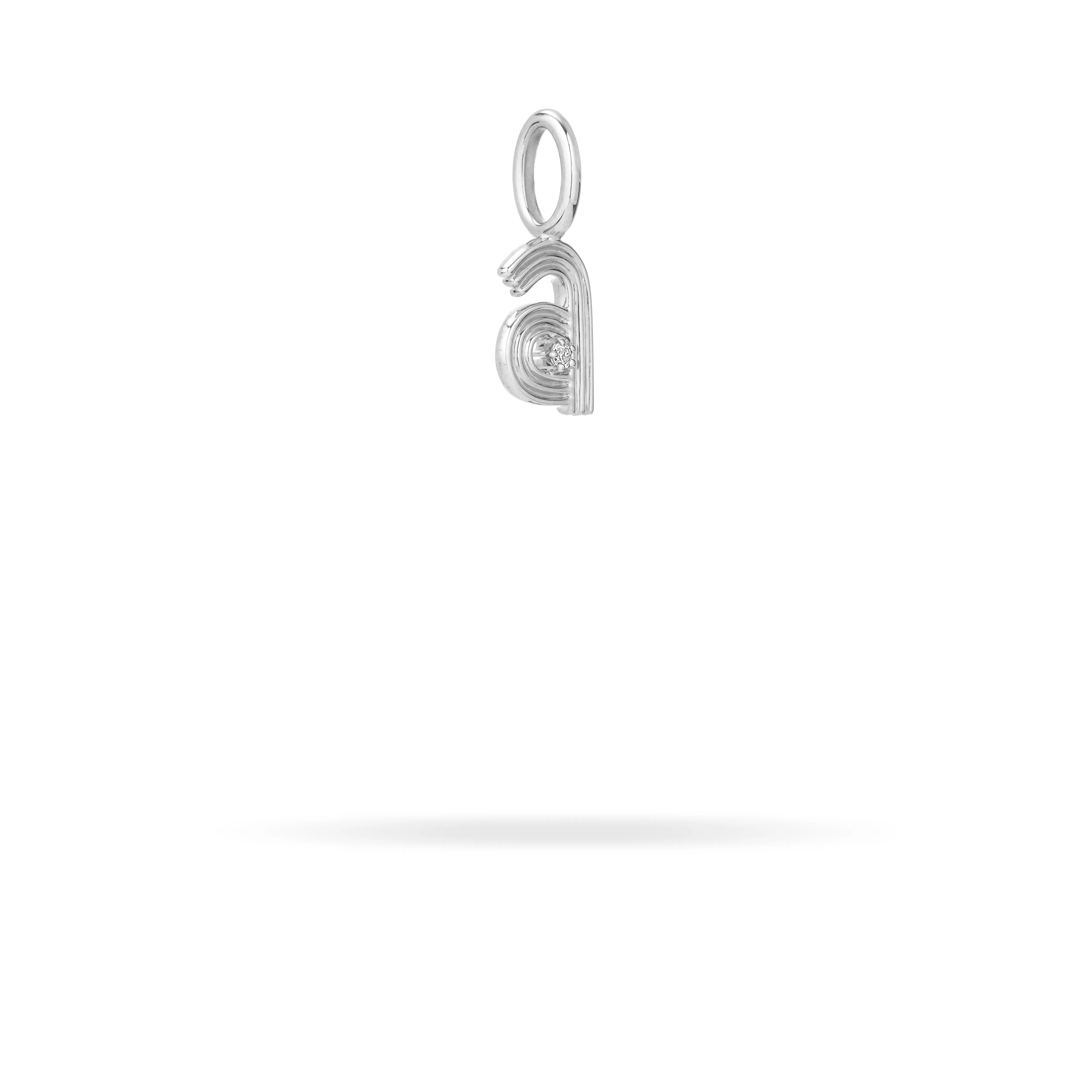 Groovy Diamond Initial Mini Charm A in Sterling Silver sold by Adina Reyter product image thumbnail 2