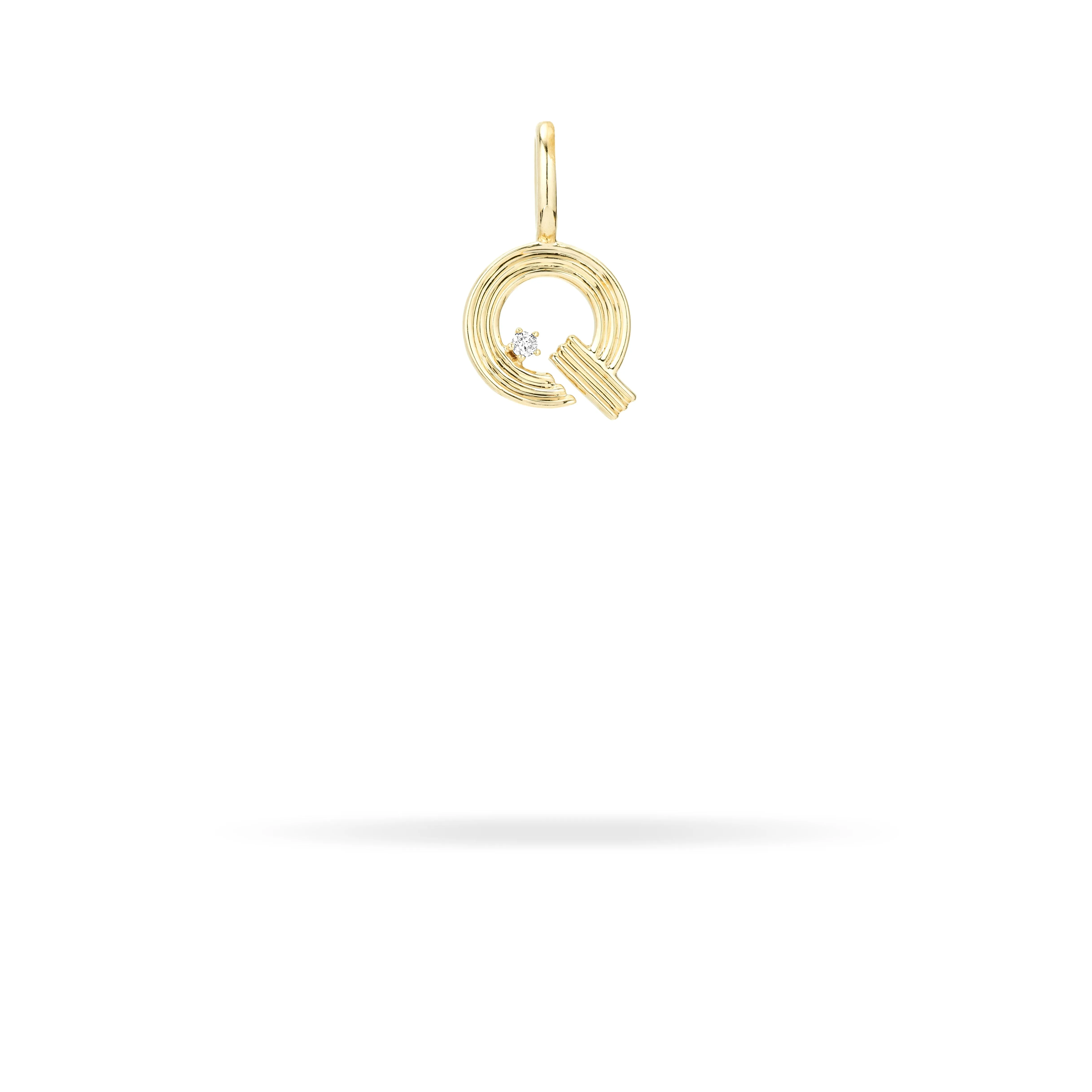 Groovy Diamond Initial Mini Charm Q sold by Adina Reyter