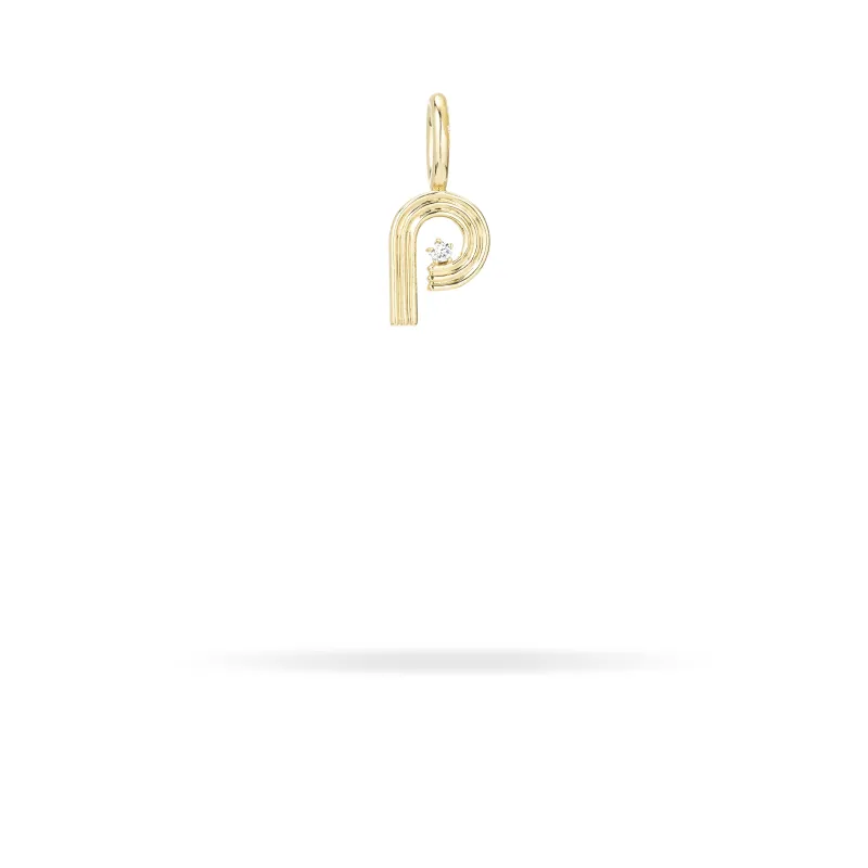 Groovy Diamond Initial Mini Charm P sold by Adina Reyter