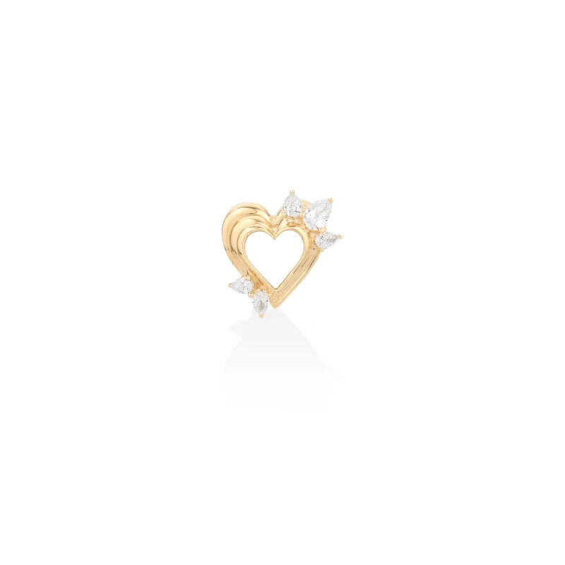 Open Heart Diamond Pear Big Bead - Lab Grown sold by Adina Reyter