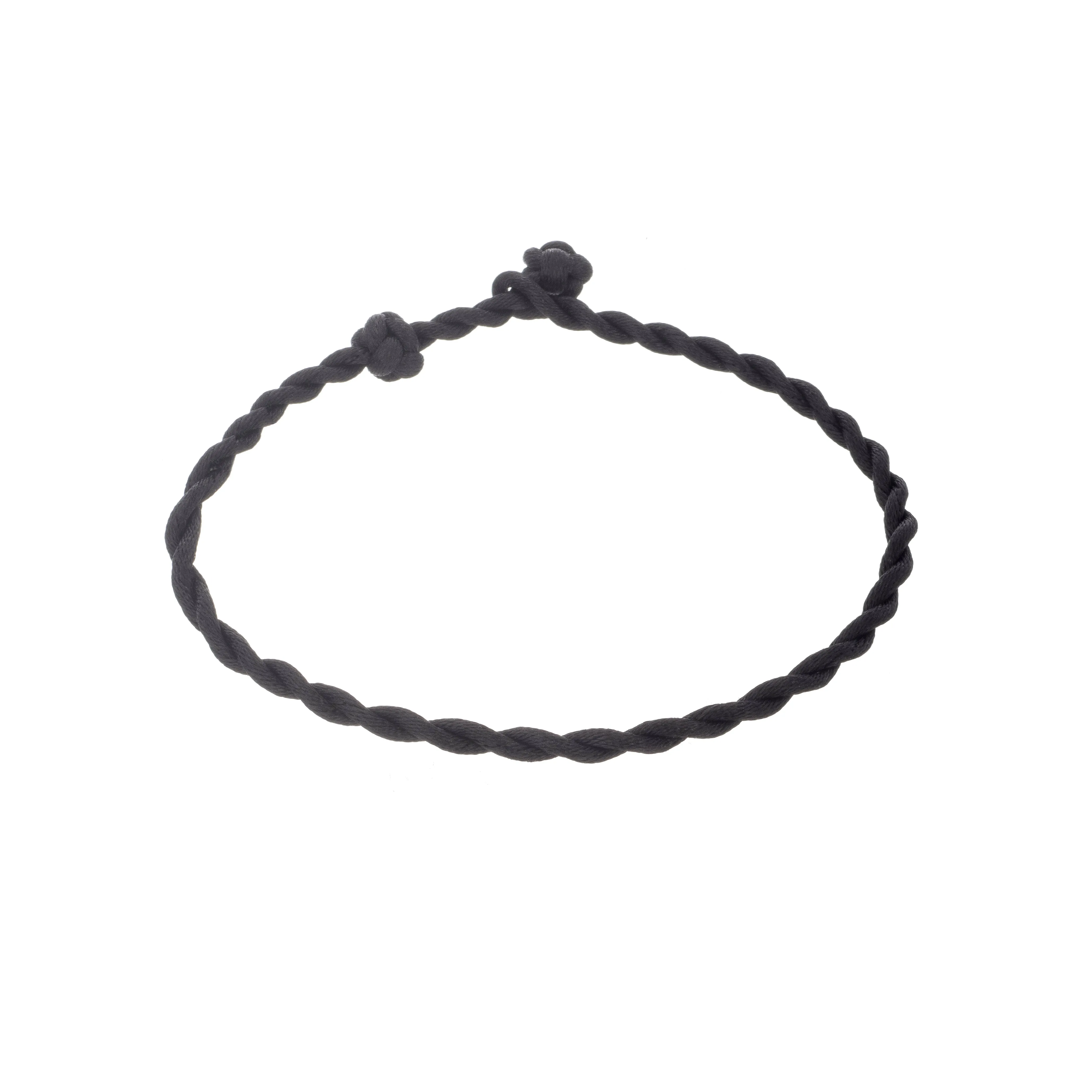 Twisted Braid Black Satin Cord Anklet for Mini Beads sold by Adina Reyter