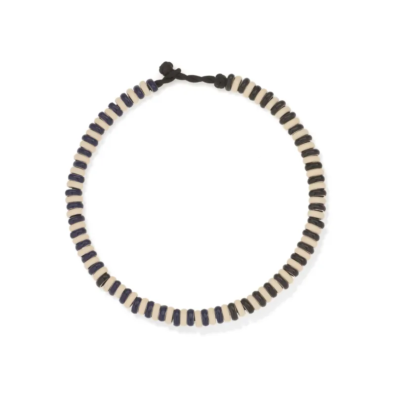 Midnight Stripes Full Enamel Mini Bead Anklet made by Adina Reyter