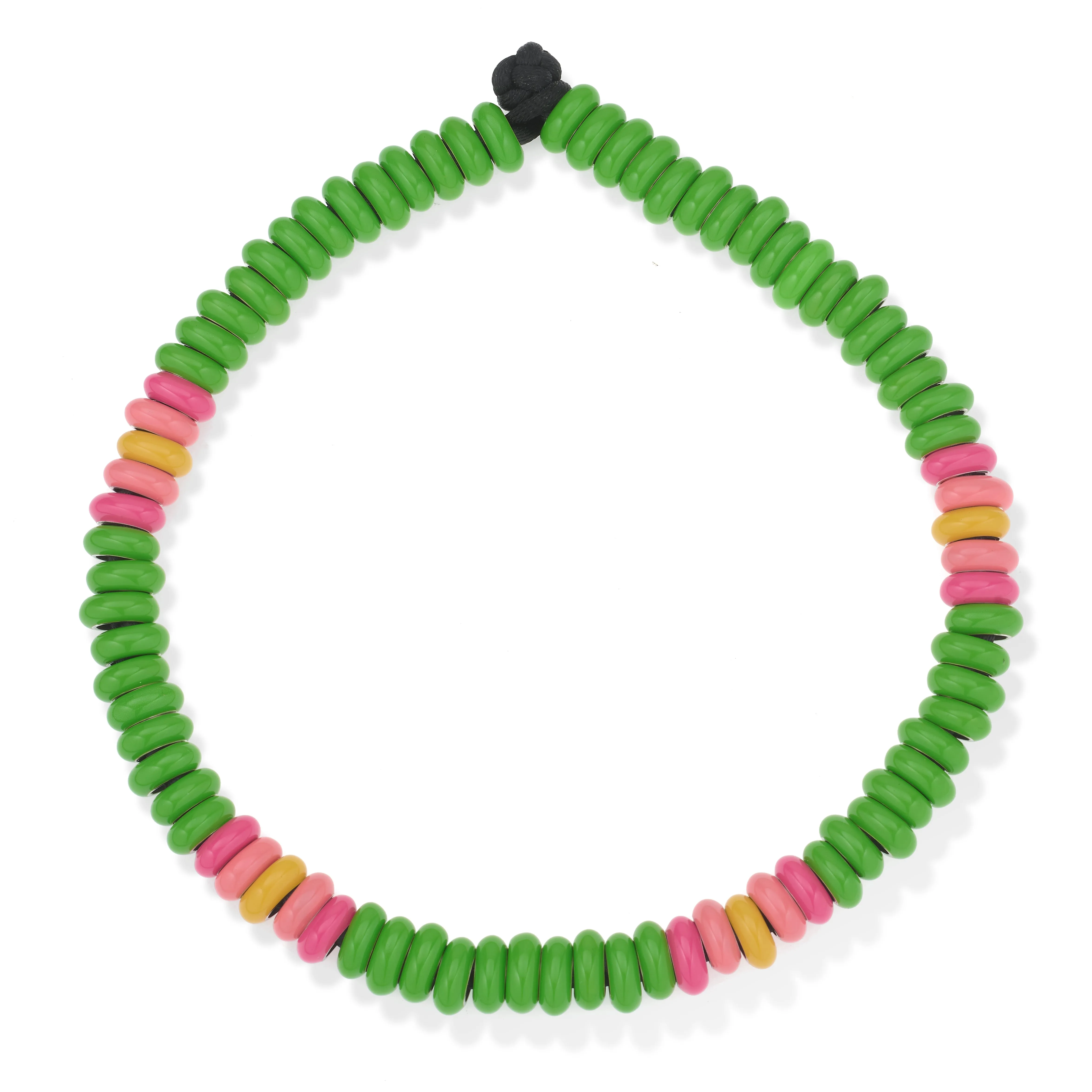 One of a Kind Green Orchid Full Enamel Big Bead Necklace sold by Adina Reyter