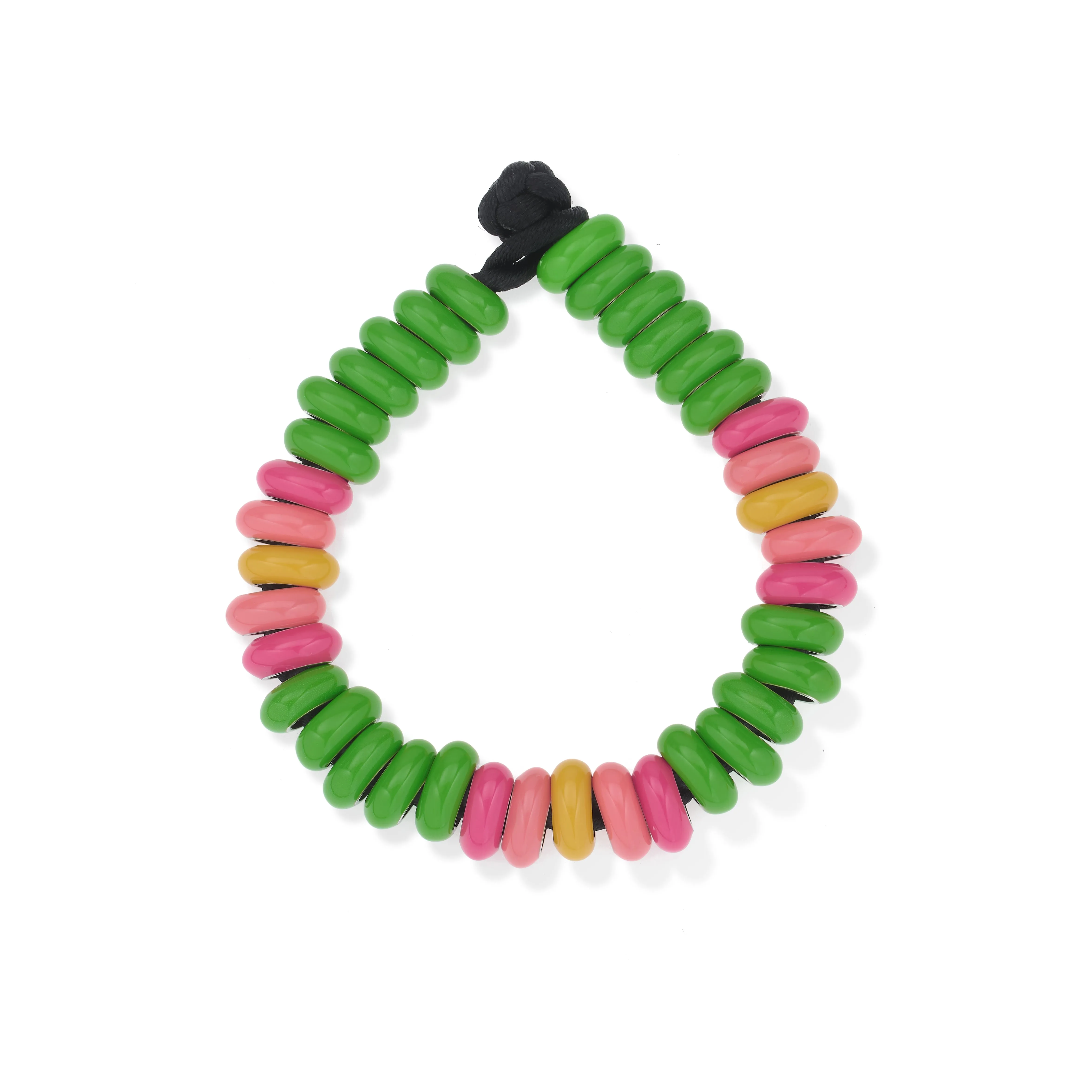 One of a Kind Green Orchid Full Enamel Big Bead Bracelet sold by Adina Reyter