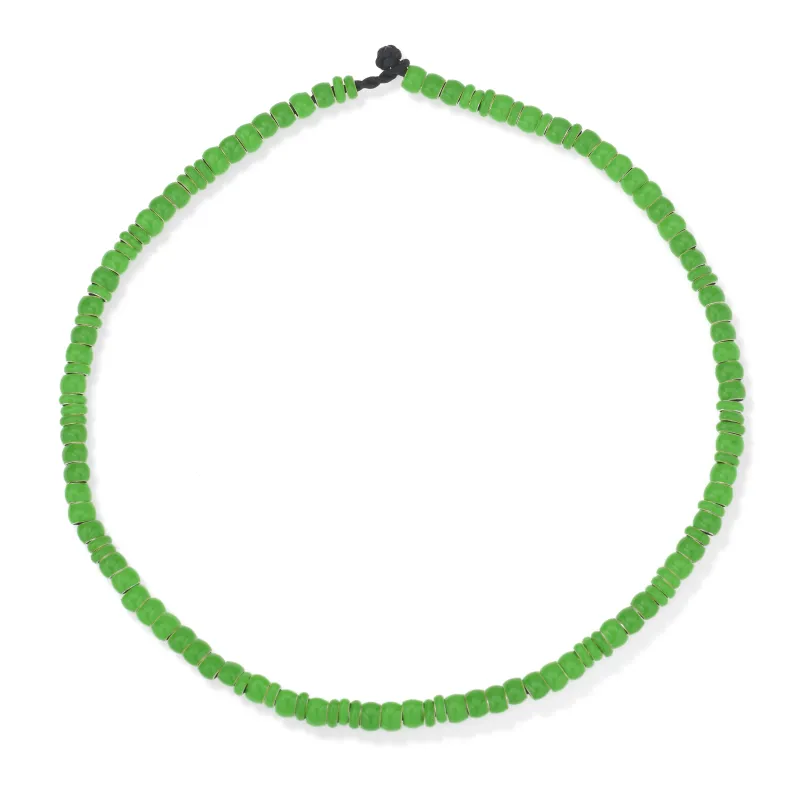 One of a Kind Verde Full Enamel Mini Bead Necklace sold by Adina Reyter
