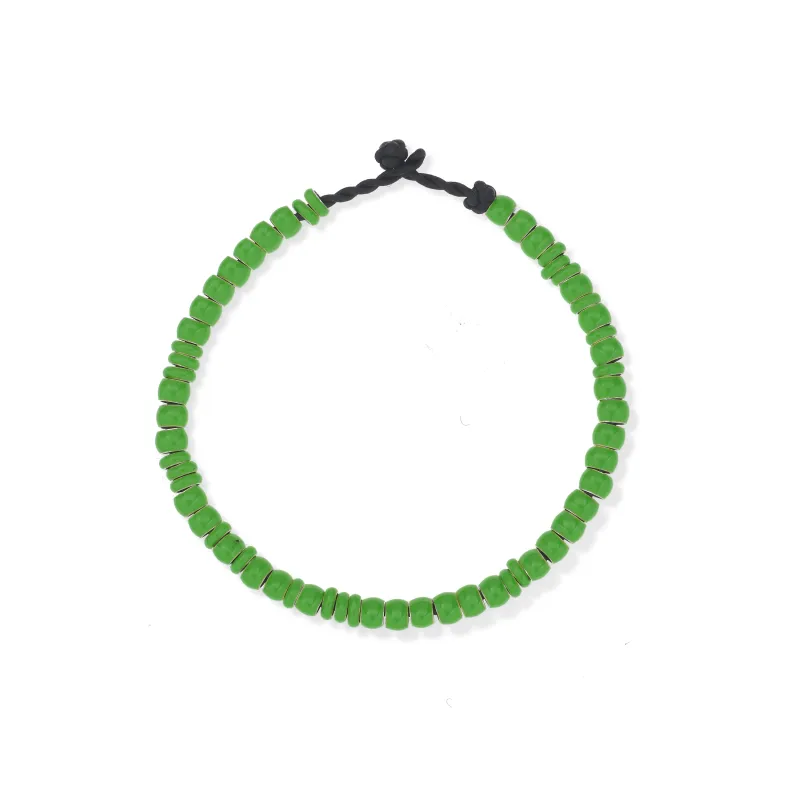 One of a Kind Verde Full Enamel Mini Bead Anklet sold by Adina Reyter