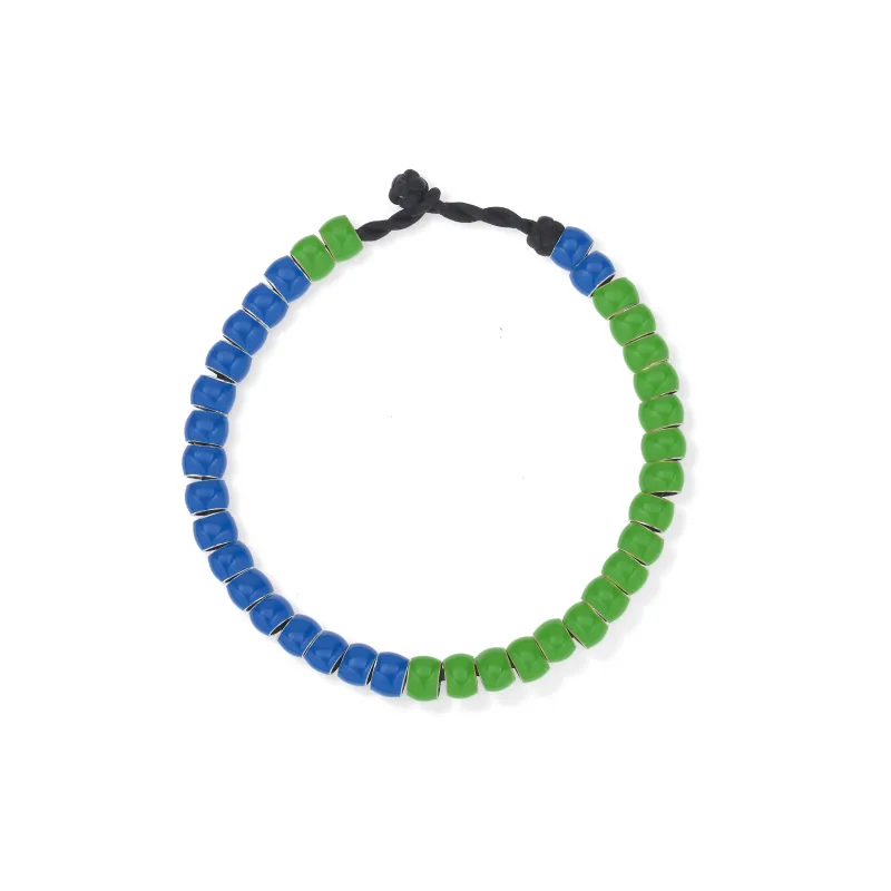 One of a Kind Lush Lagoon Full Enamel Mini Bead Bracelet sold by Adina Reyter