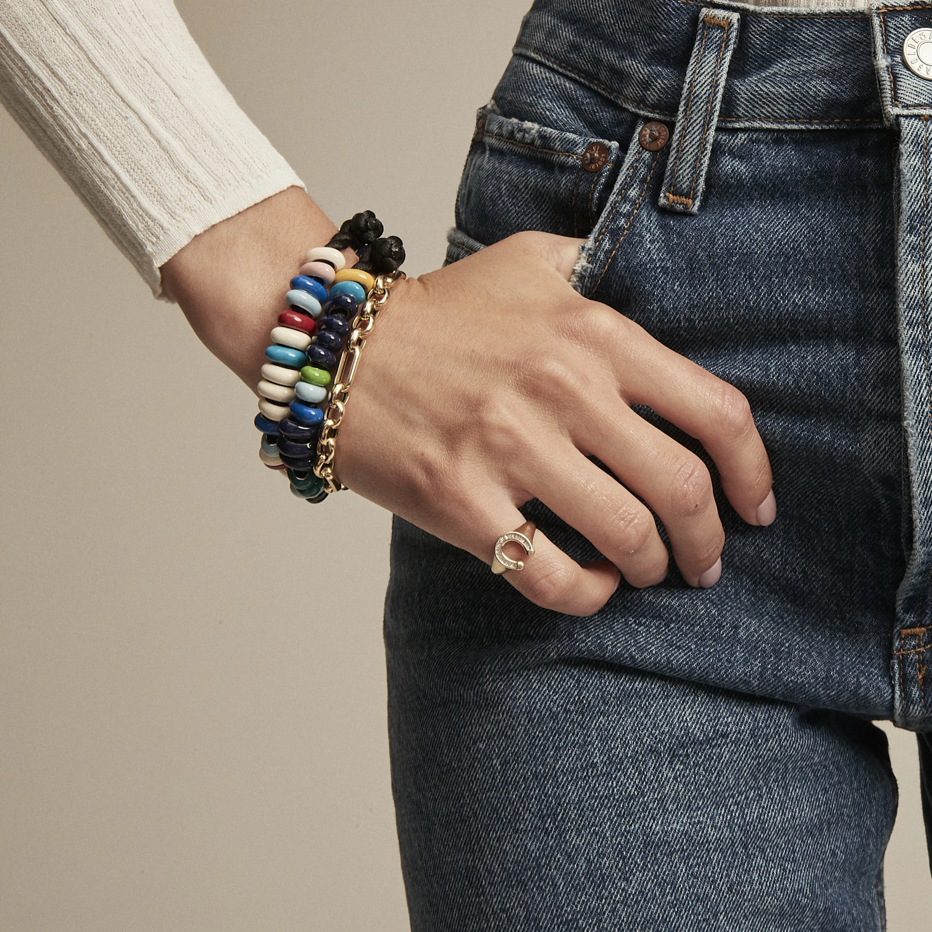 One of a Kind Desert Bloom Full Enamel Big Bead Bracelet sold by Adina Reyter product image thumbnail 2