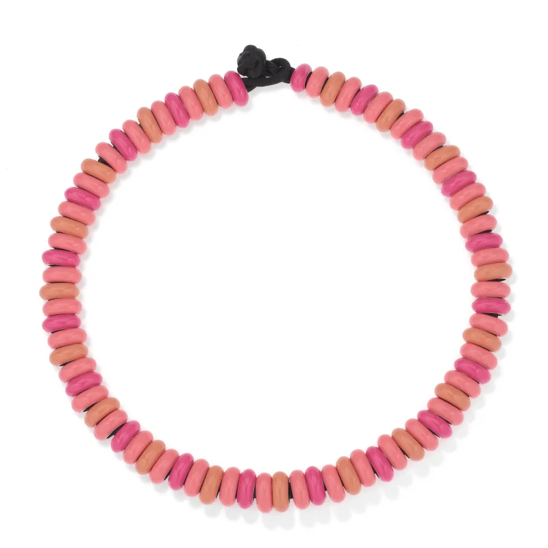 One of a Kind Peach Palette Full Enamel Big Bead Necklace sold by Adina Reyter