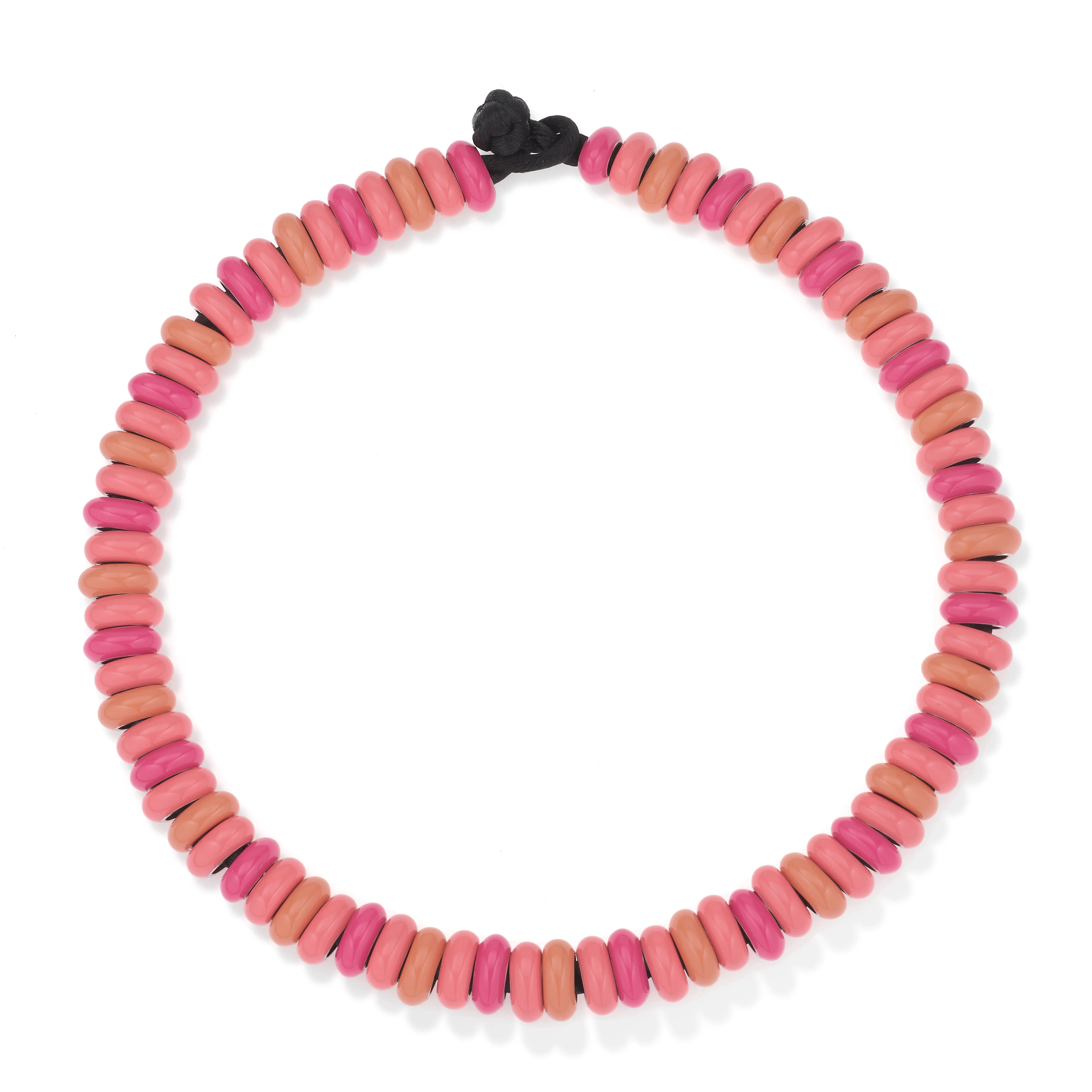 One of a Kind Peach Palette Full Enamel Big Bead Necklace sold by Adina Reyter