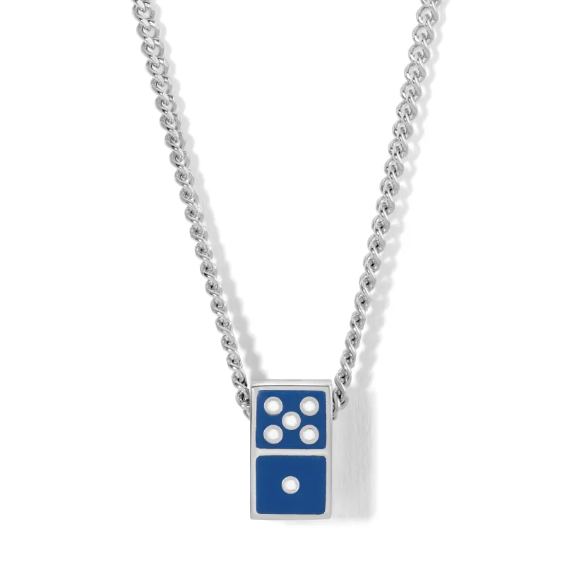 One of a Kind Cobalt Blue Enamel Domino Necklace sold by Adina Reyter
