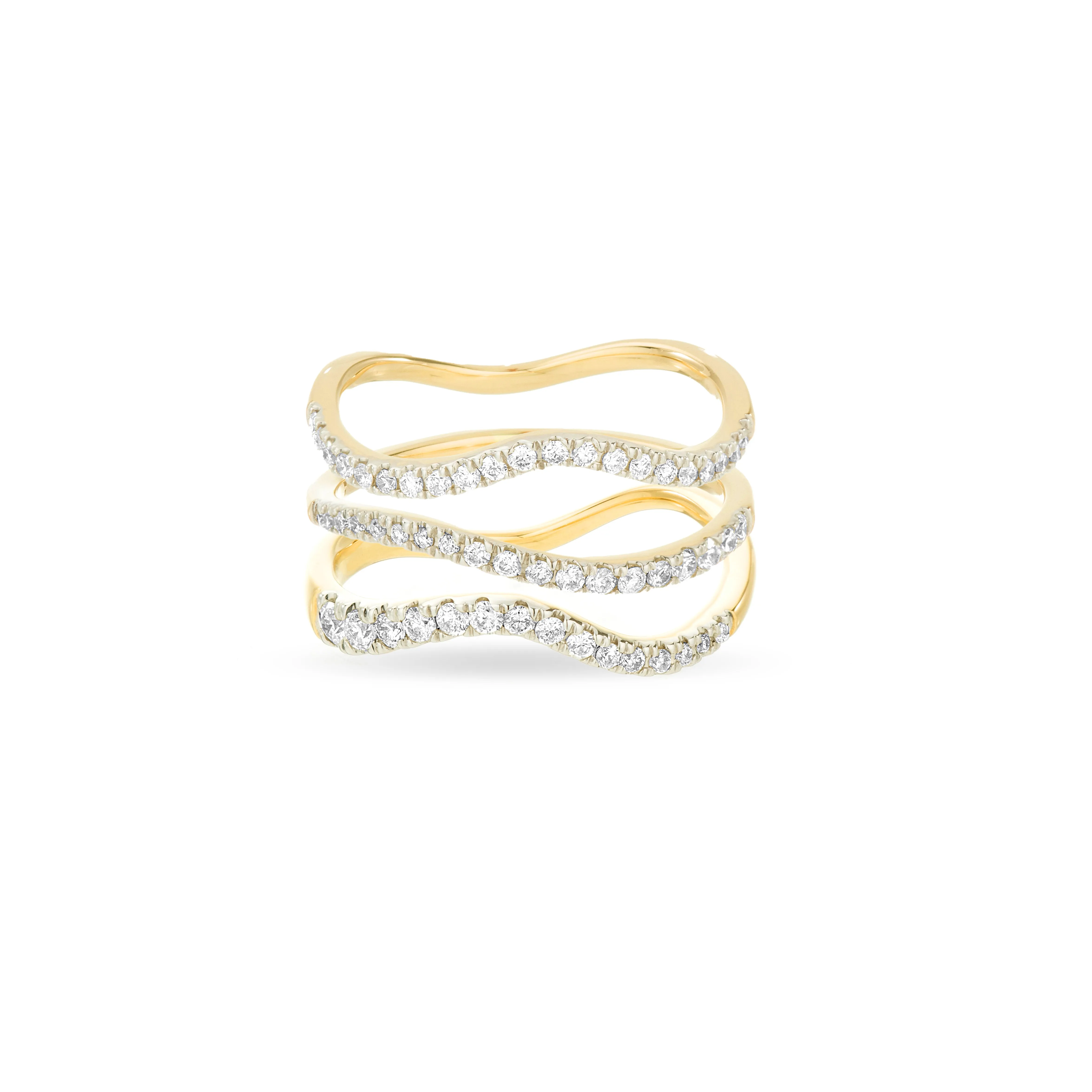 Pavé Wave Rings - Set of 3 sold by Adina Reyter