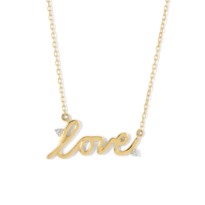 One of a Kind Large Love Script Necklace sold by Adina Reyter