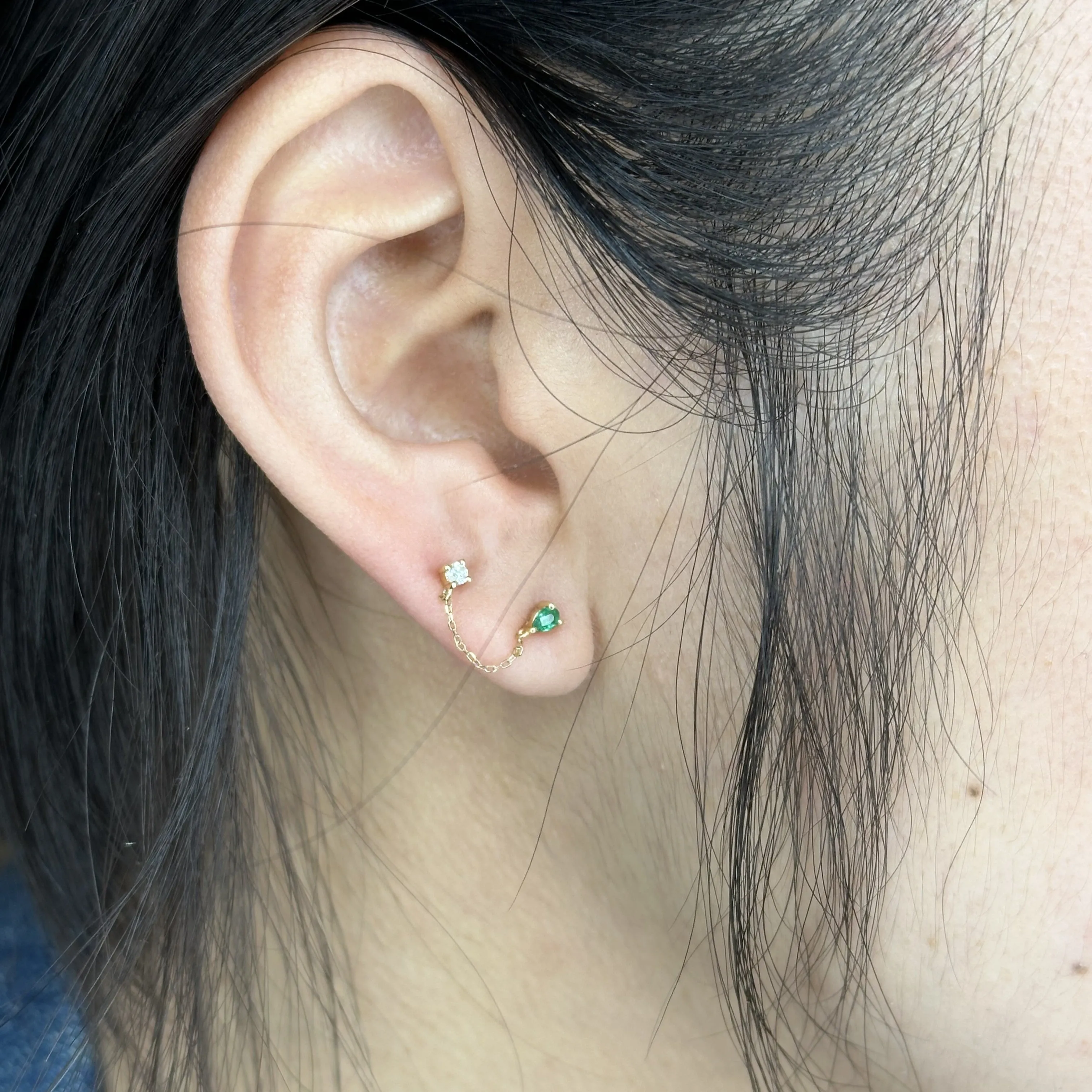 Emerald + Diamond Chain Posts sold by Adina Reyter product image thumbnail 3