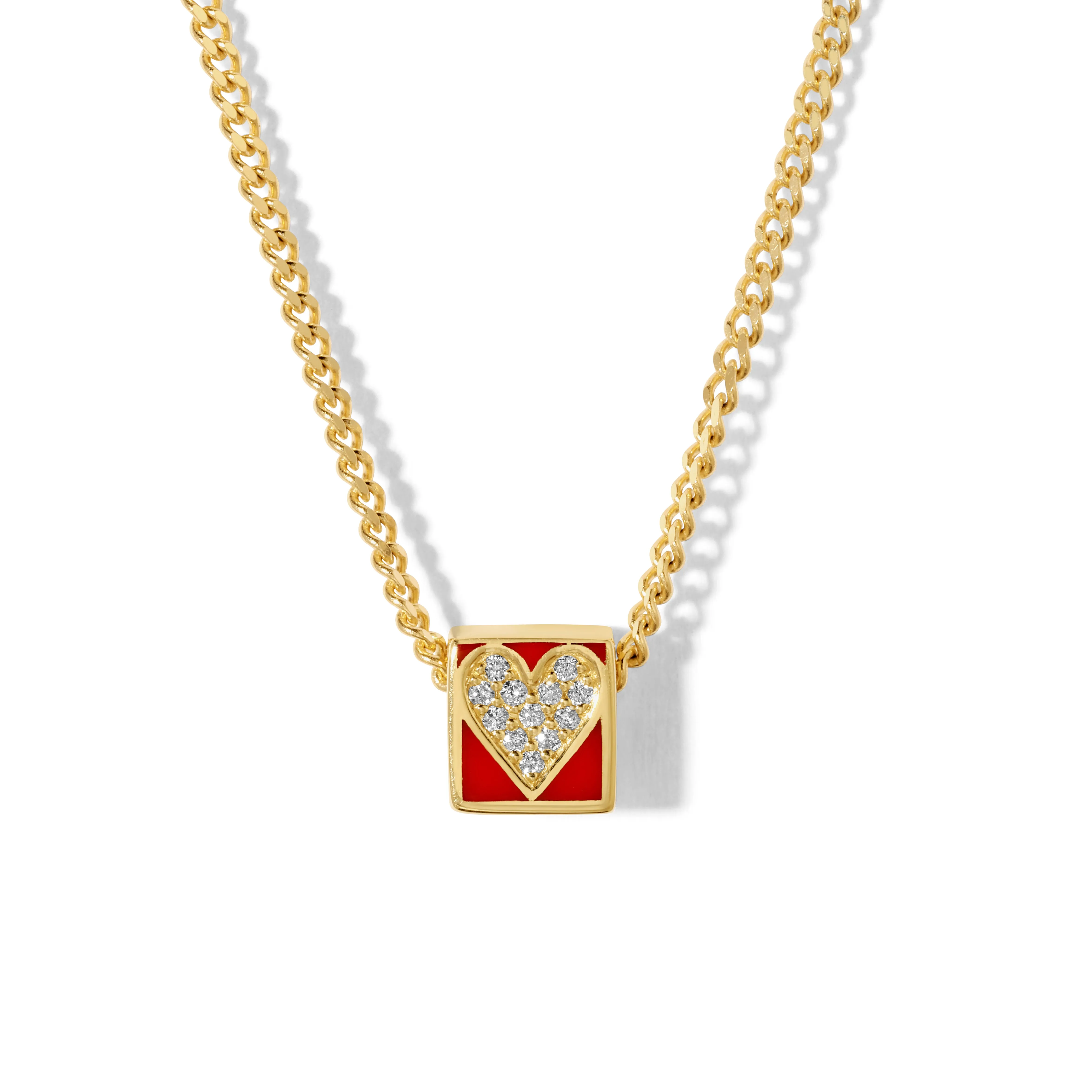 One of a Kind Ceramic Pave Heart Necklace sold by Adina Reyter