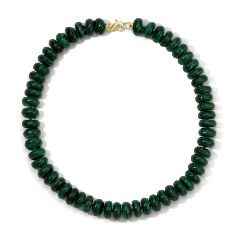 One of a Kind Malachite Coin Bead Necklace sold by Adina Reyter