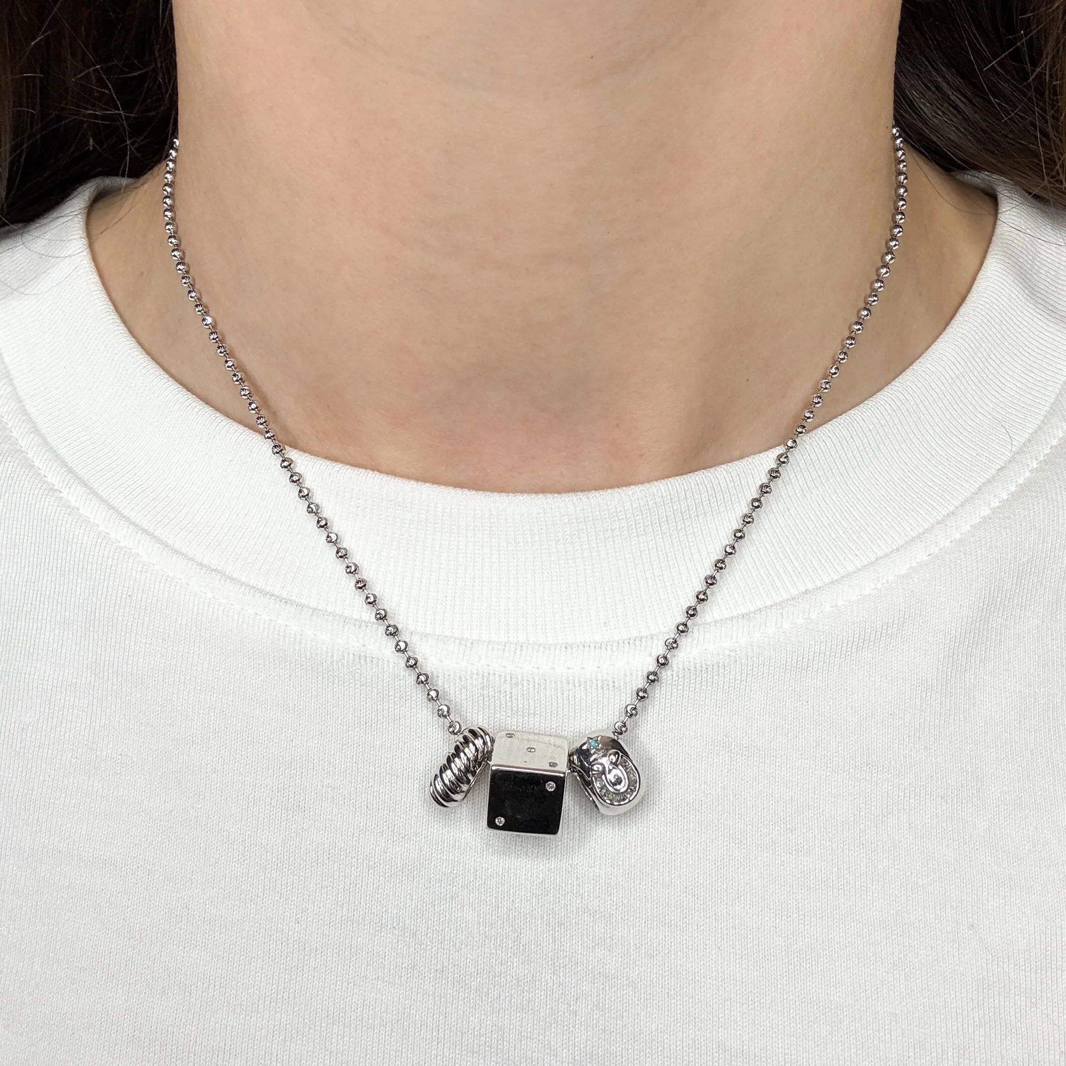 One of a Kind Mooncut Bead Chain Necklace, 16" sold by Adina Reyter product image thumbnail 2