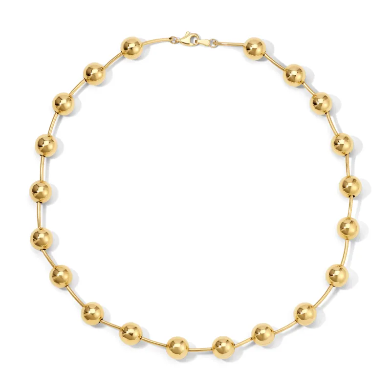 One of a Kind XL Gold Ball Necklace made by Adina Reyter