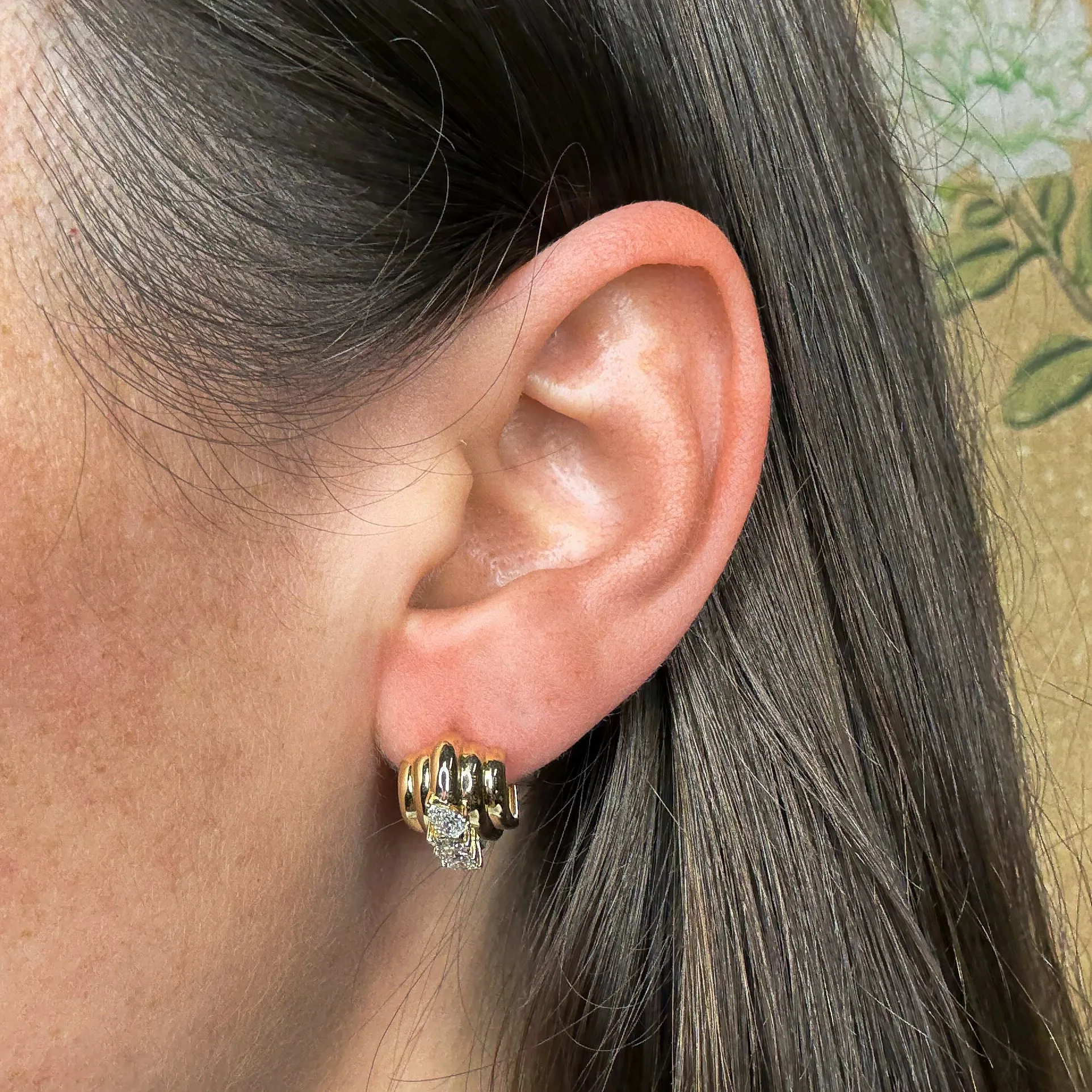 One of a Kind Wide Huggie Heart Hoops - Lab Grown sold by Adina Reyter product image thumbnail 2