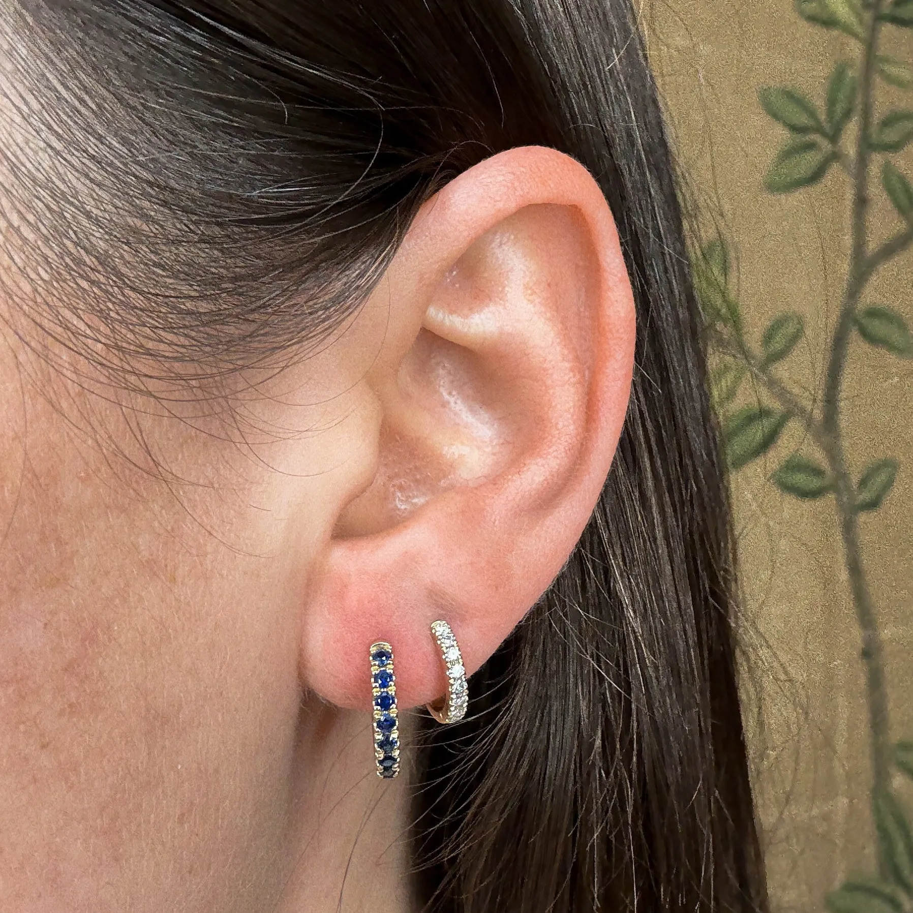 One of a Kind Diamond Pave Single Huggie Hoop sold by Adina Reyter product image thumbnail 2