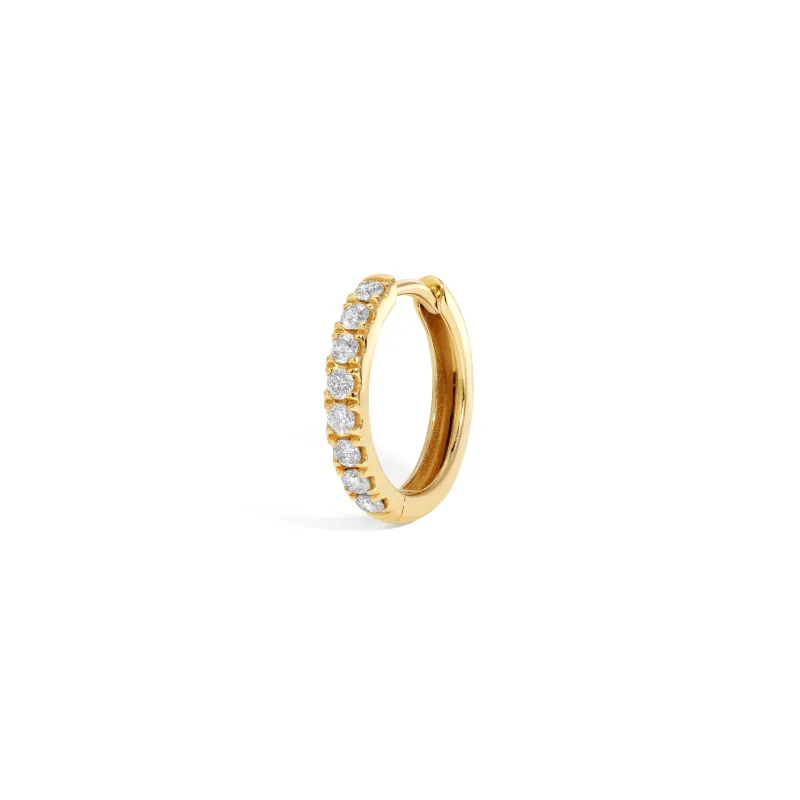 One of a Kind 15mm Diamond Pave Single Huggie Hoop sold by Adina Reyter