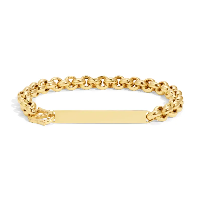 One of a Kind Chunky Rolo Chain ID Engravable Bracelet sold by Adina Reyter