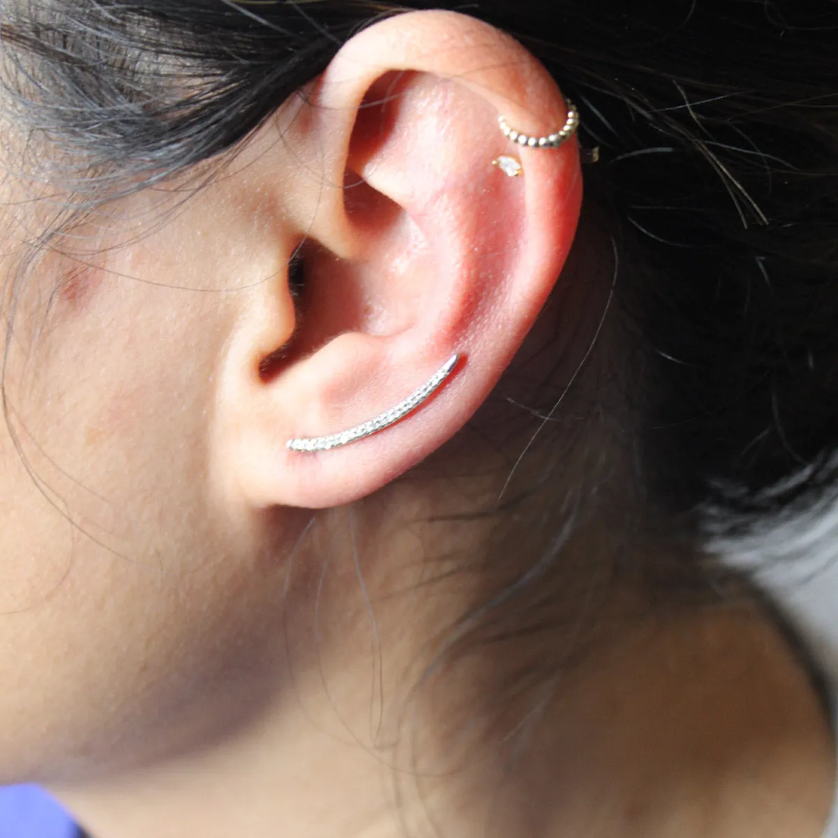 Large Pavé Curve Wing in Sterling Silver sold by Adina Reyter product image thumbnail 2