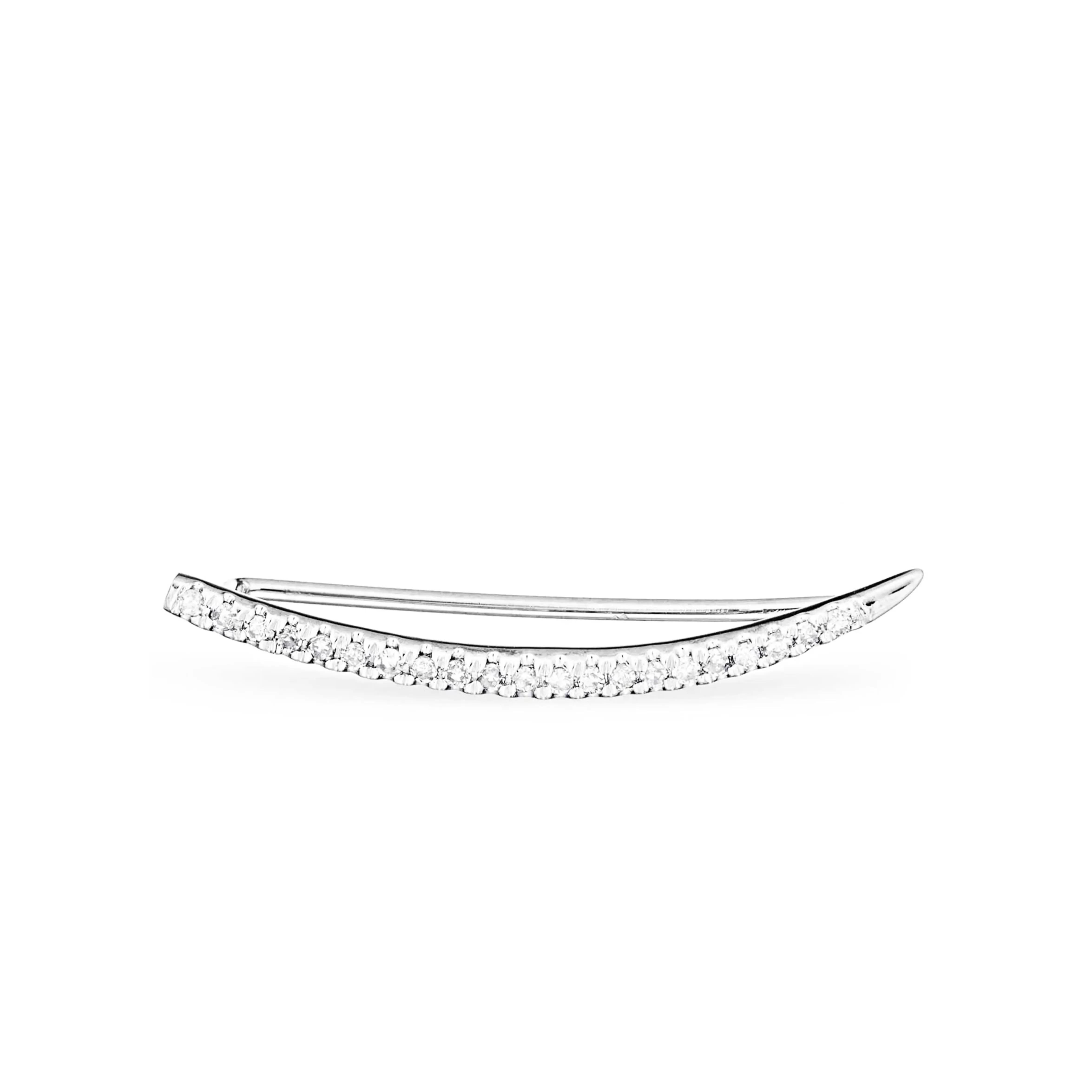 Large Pavé Curve Wing in Sterling Silver sold by Adina Reyter